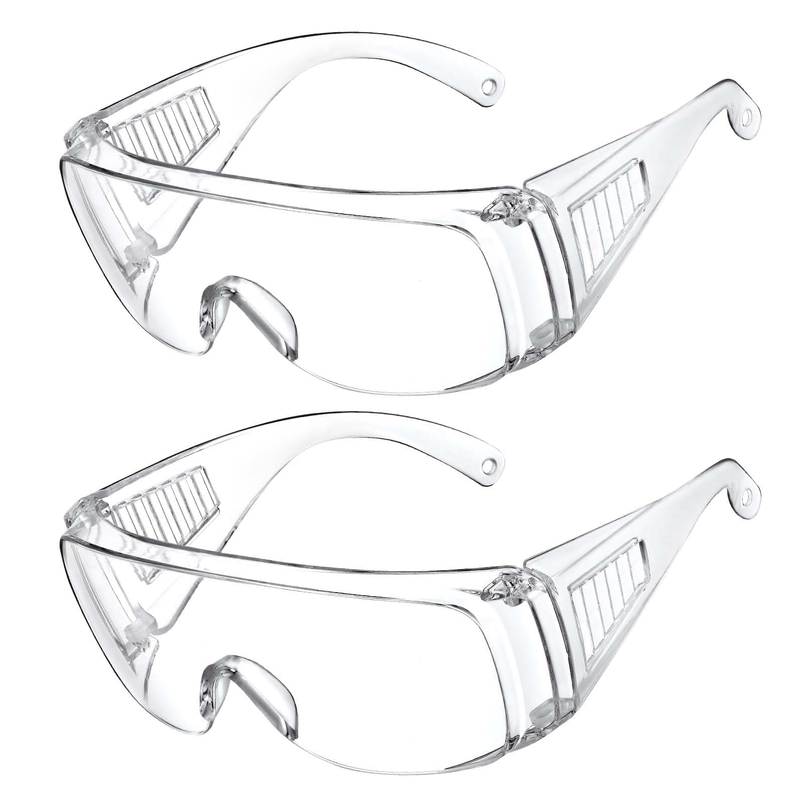 DaretoCares 2 Pack Safety Glasses Over Eyeglasses,Anti-Fog & Scratch Goggles, Protection Glassess for Men and Women.