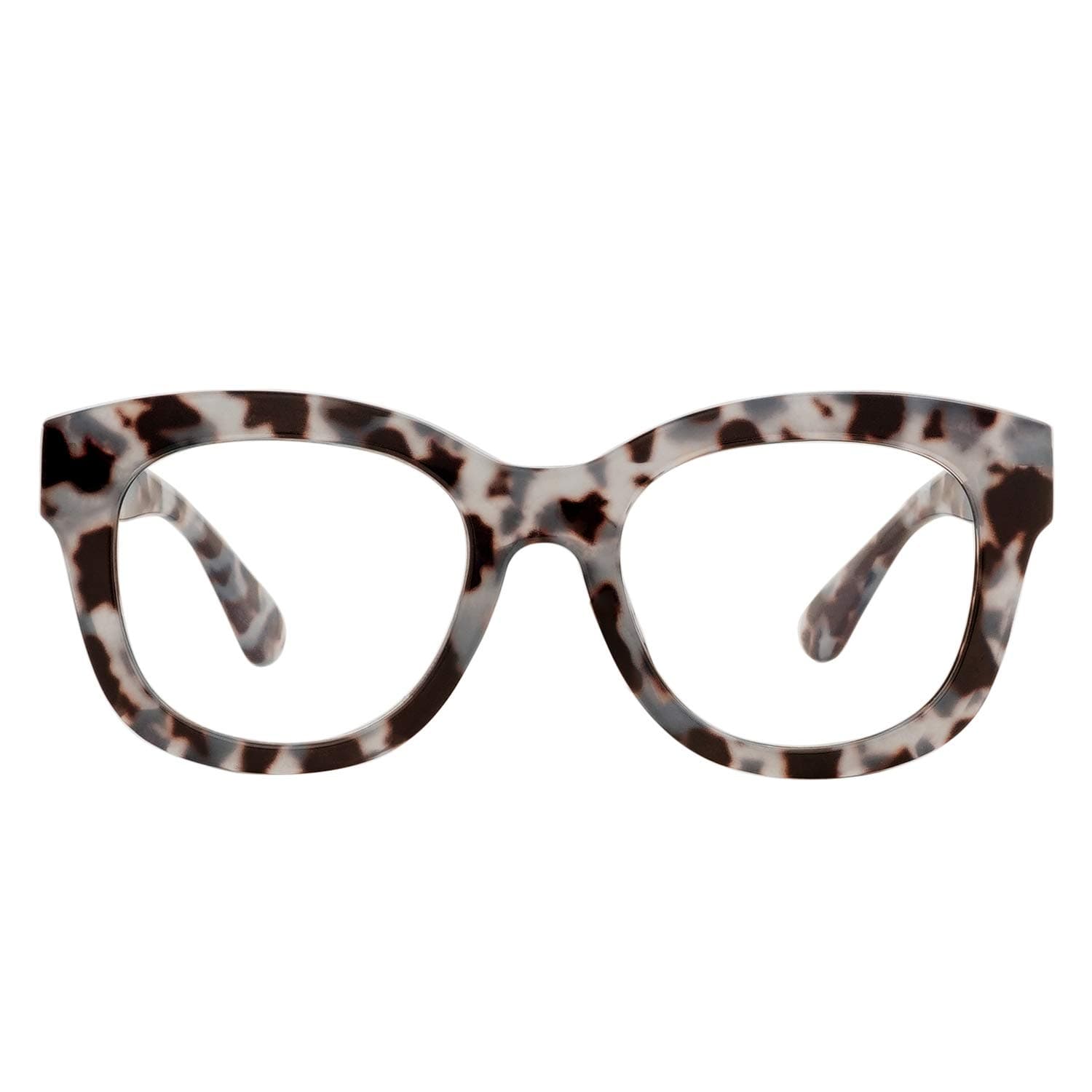 AMOMOMA Retro Oversized Ladies Spring hinge Readers Blue Light Blocking Computer Reading Glasses for Women AM6003 with Grey Tortoise Frame 2.0 x