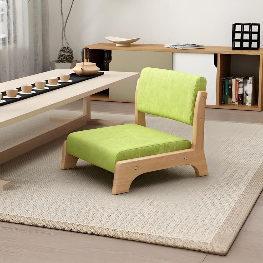 Floor Chair with Back Support and Cushion, Multifunctional Chair(Green)