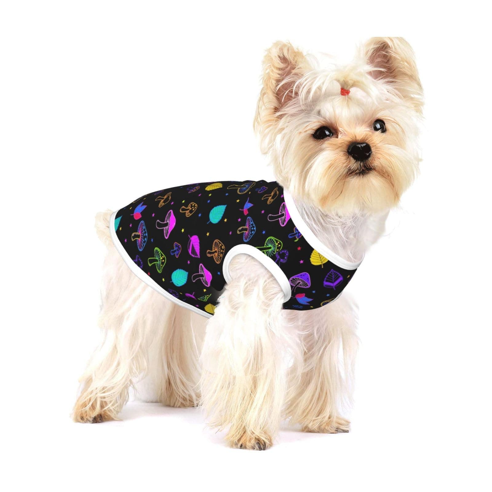 Gothic Hippie Trippy Magic Mushroom Dog Cotton T Shirt Pet Tee Shirts Tank Top Clothes Apparel for Dogs Cats