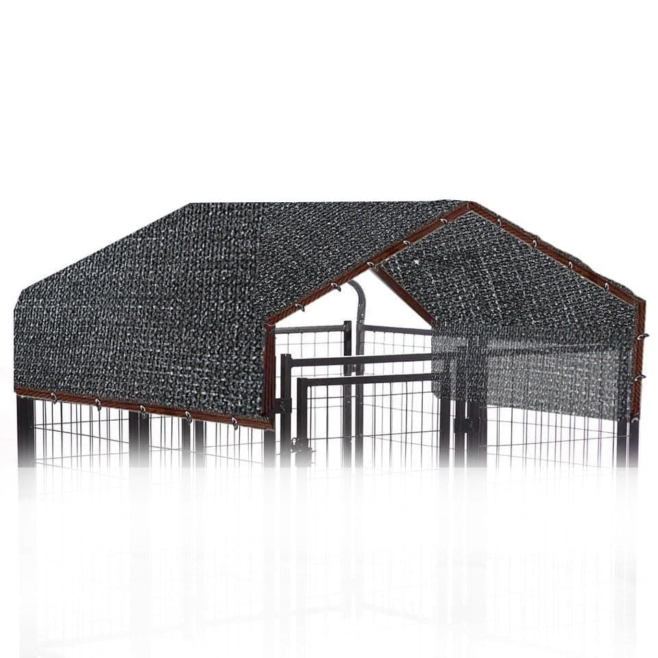 10ft x 10ft Dog Kennel Cover Tarp Mesh Shade Panel - Black Mesh Sunblock Shade Tarp Panel Sunblock Garden Mesh UV Resistant Net for Outdoor Dog Kennel
