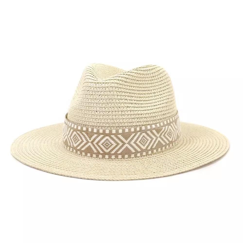 JANeGWXRUuW Summer Straw Hats Men's and Women's Outdoor Travel Sunshade Jazz Hat(Colour 6)