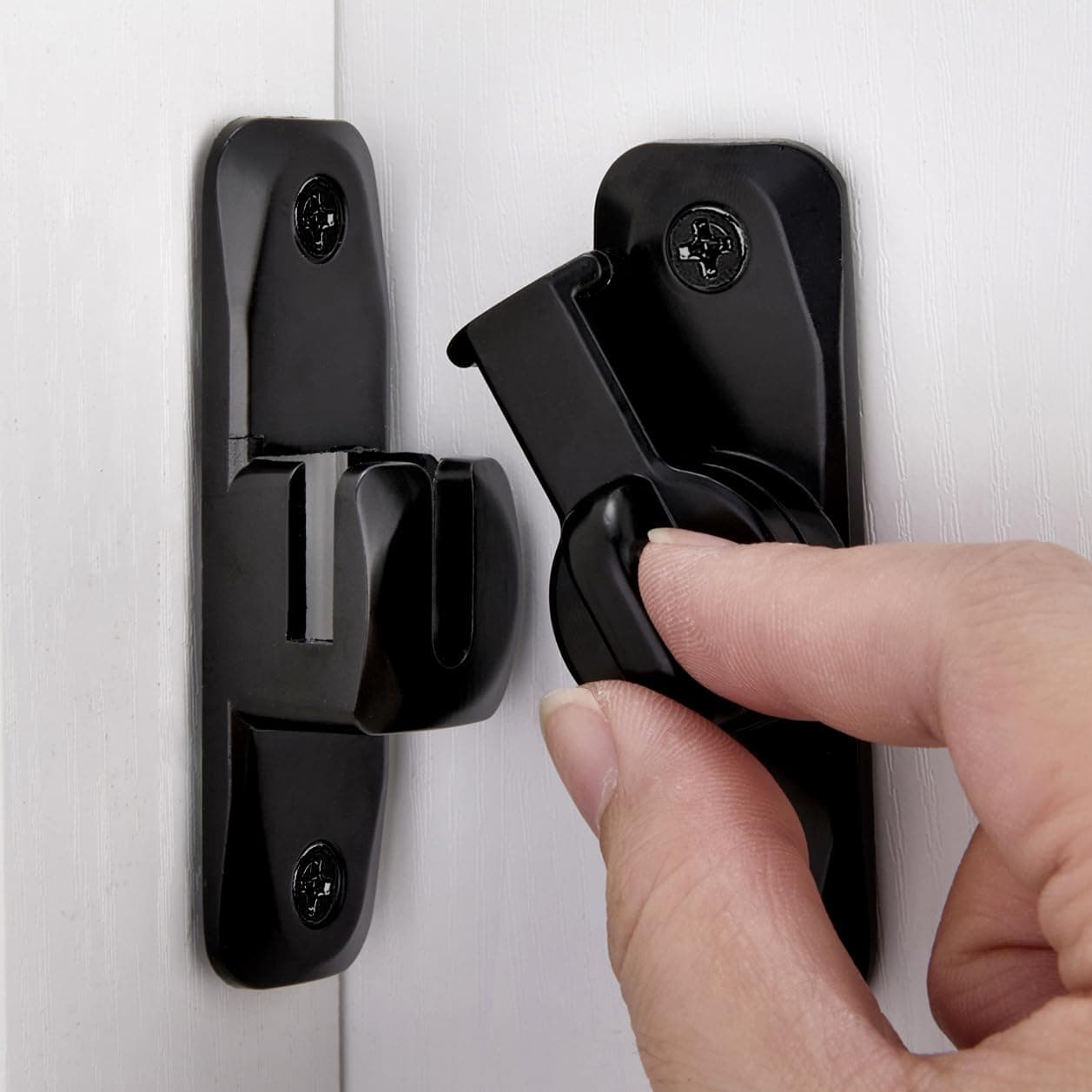 INIRET Barn Door Latches,Black 90/180 Degree Gate Lock,Zinc Alloy Right Angle Door Lock Latch,Flip Gate Latches Hardware,Door Security Sliding Door Latch Lock fo Cabinets,Bathroom,Barn Door