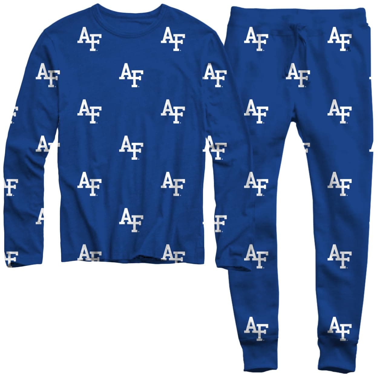 Wes and Willy NCAA Youth All Over Print L/S Pajama,Air Force Falcons,6,Blue Moon