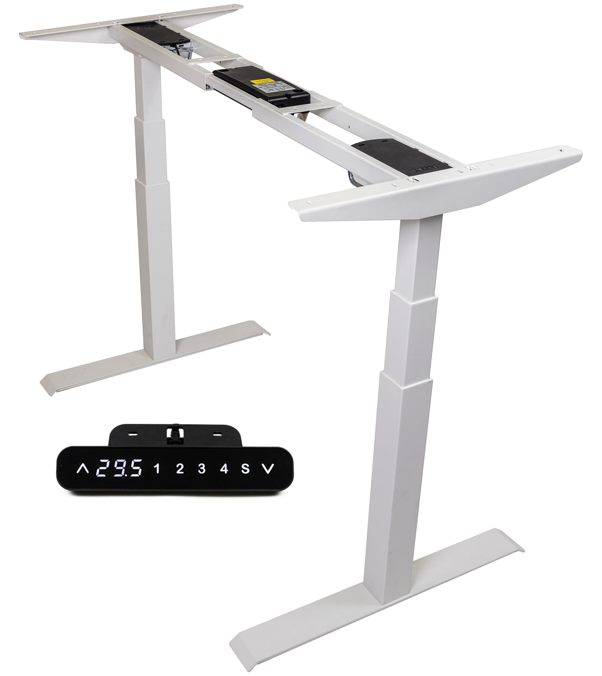 ApexDesk K Series Desk Base 3 Stage with Dual Motor Electric Adjustable Standing Desk Base Electric for Home and Office Width and Height Adjustable (White Frame only)