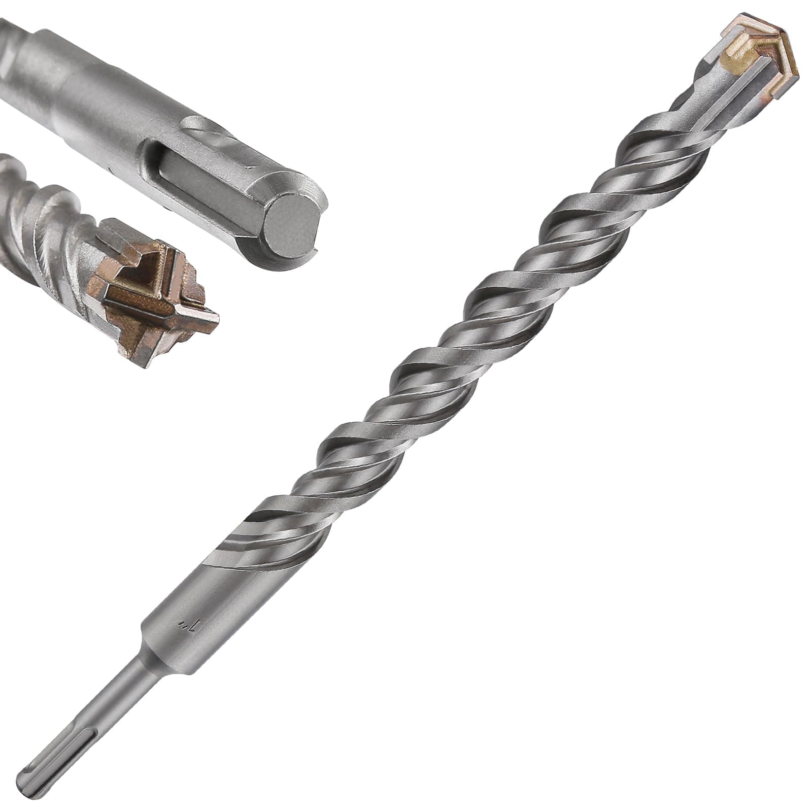 Wensilon Concrete Drill Bit 1pcs 1" X 10"-8" Cross-Type Double Thread Carbide Material Suitable for Concrete, Brick, Cement Walls, Stone