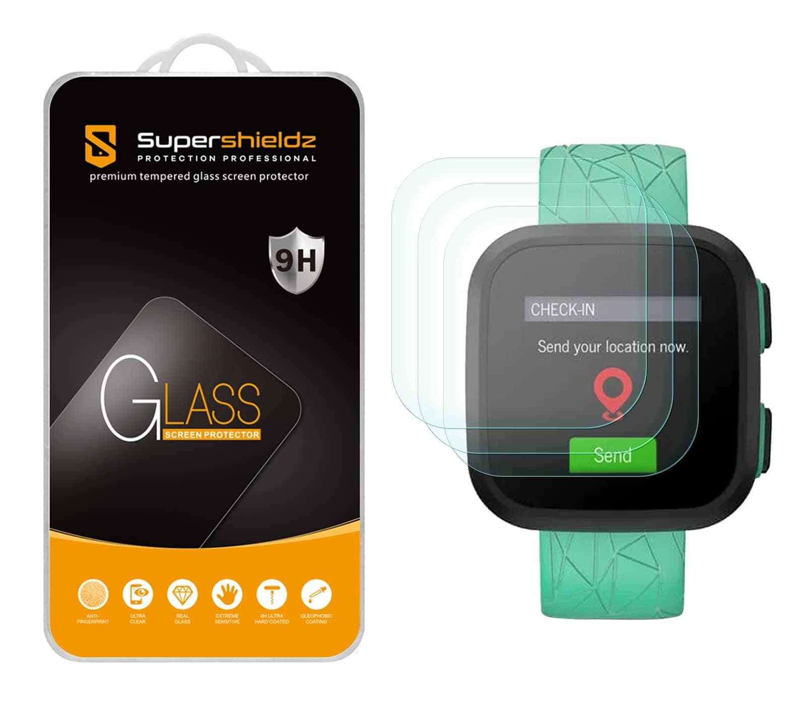 Supershieldz (3 Pack) Designed for Garmin Bounce Tempered Glass Screen Protector, Anti Scratch, Bubble Free