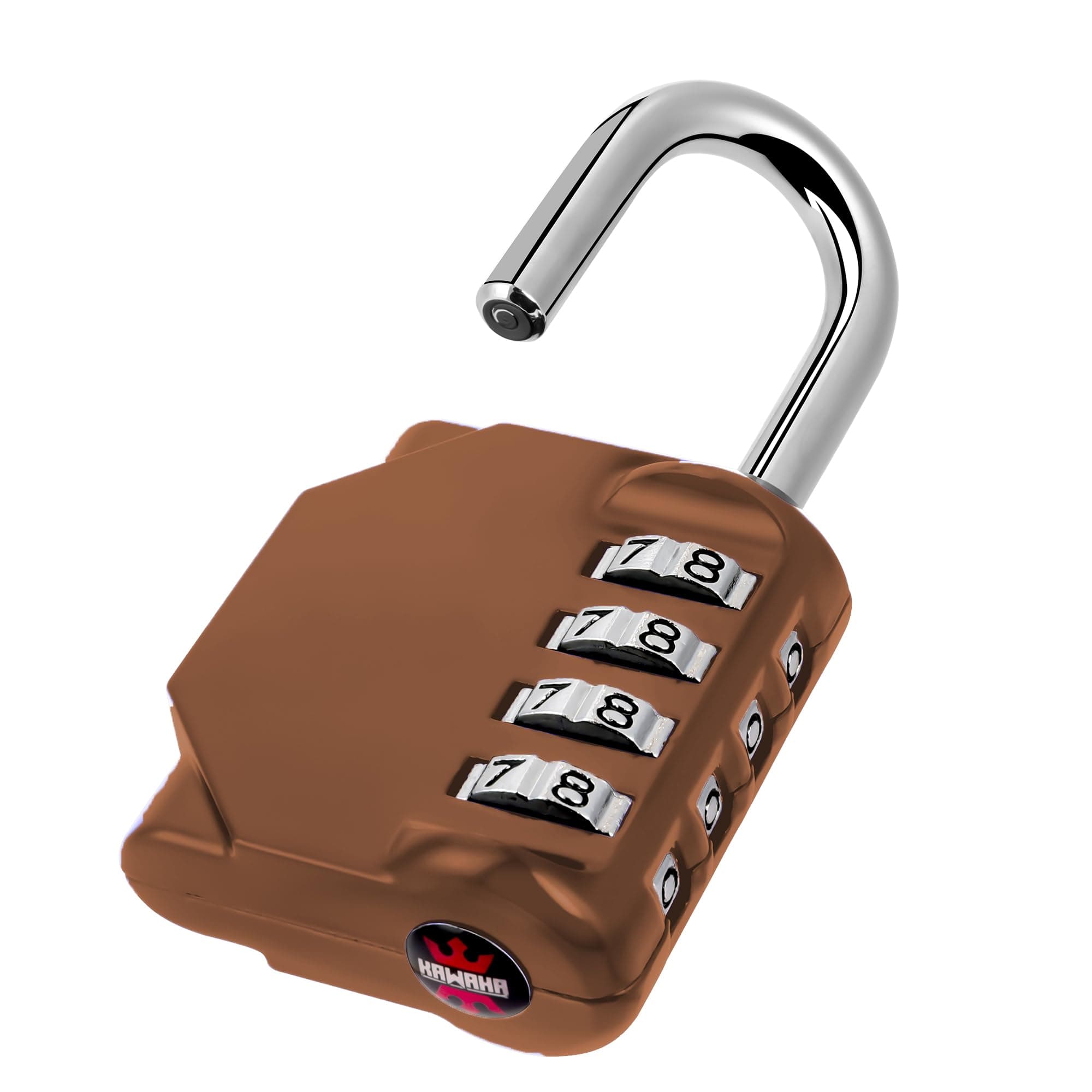 KAWAHA CL11MCCombination Lock, 4 Digit Outdoor Combination Padlock Set Your own Combination for Gym Locker Lock, School, Gates, Doors, Toolbox, Hasps and Storage (Mocha Mousse *1)