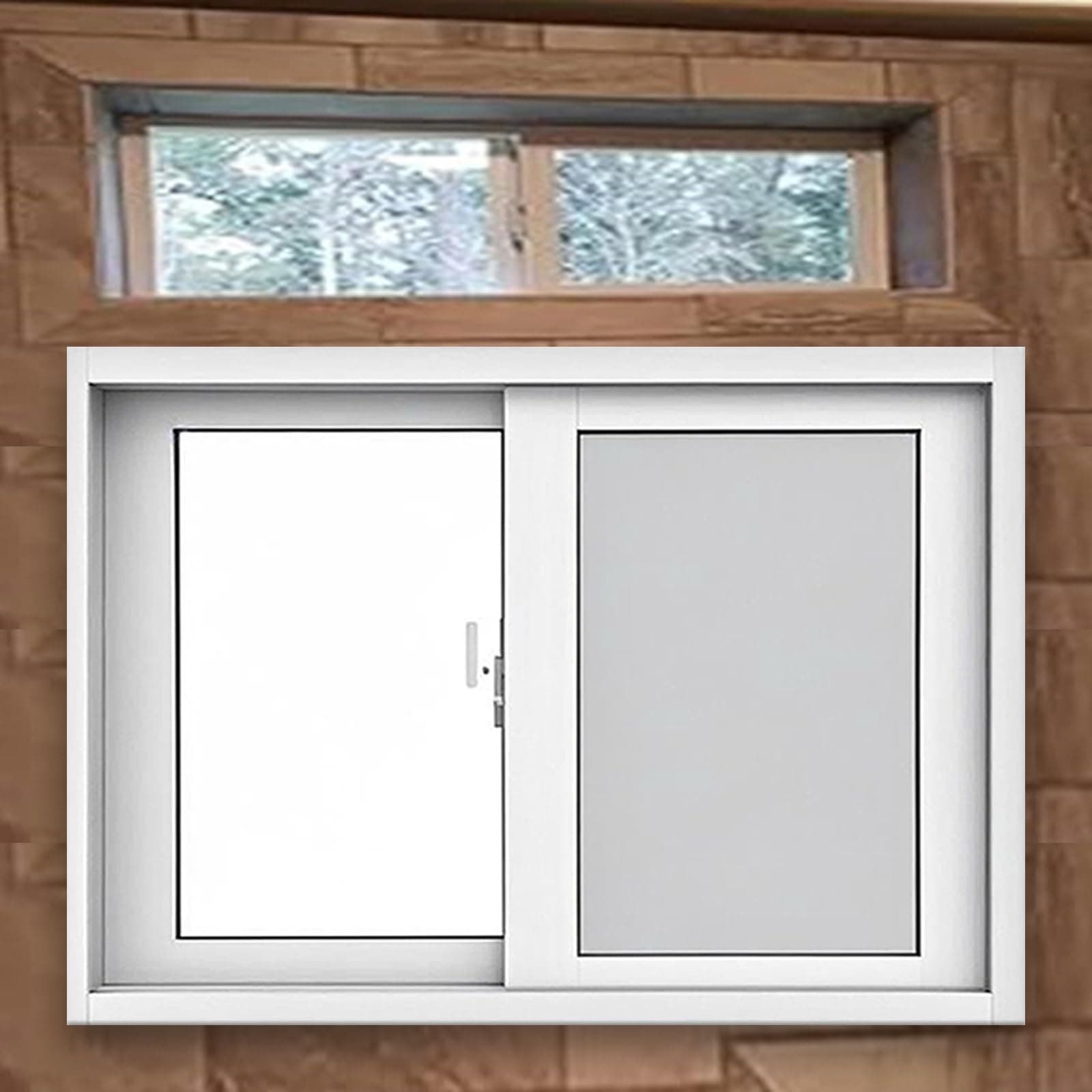 ZAIHW White Small Basement Window, 30x25in / 76x64cm Heavy Duty Horizontal Sliding Window, with Tempered Glass & Screen, for Bathroom Playhouses Shower Garage, Aluminum Storm Transom Window