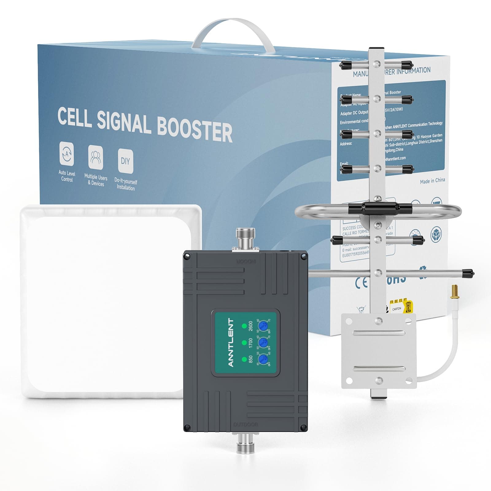 Cell Phone Booster for House & Cottage | Up to 4,500 sq ft | Cell Phone Signal Booster Boost 5G 4G LTE for All Canadian Carriers - Telus, Bell, Rogers, Fido on Band 4/5/7 | ISED Approved