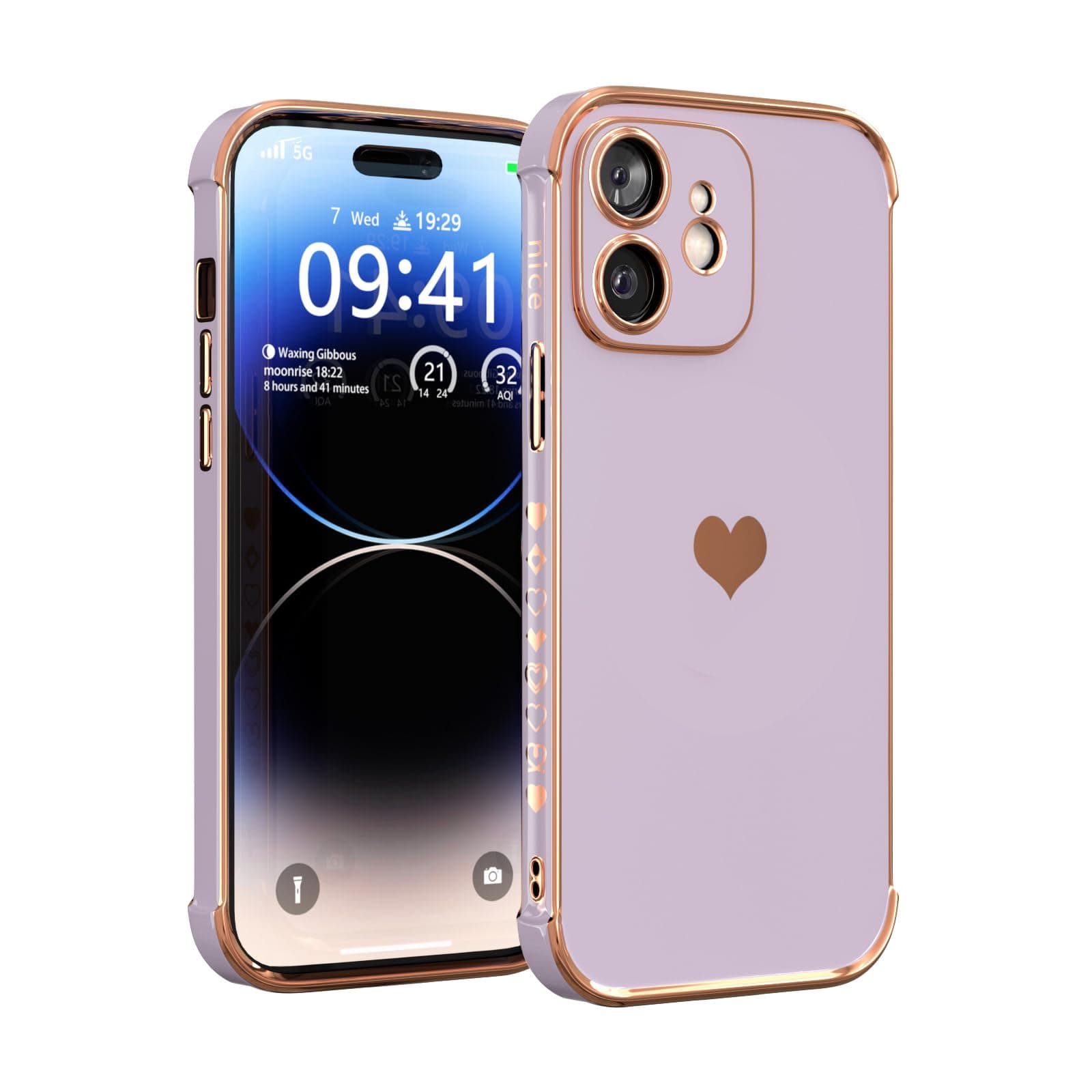 Rxuiael for Cute Heart iPhone 11 Case for Women Ladies Girls iPhone 11 Covers Soft Luxury iPhone 11 Phone Cases 6.1inch only (Purple)