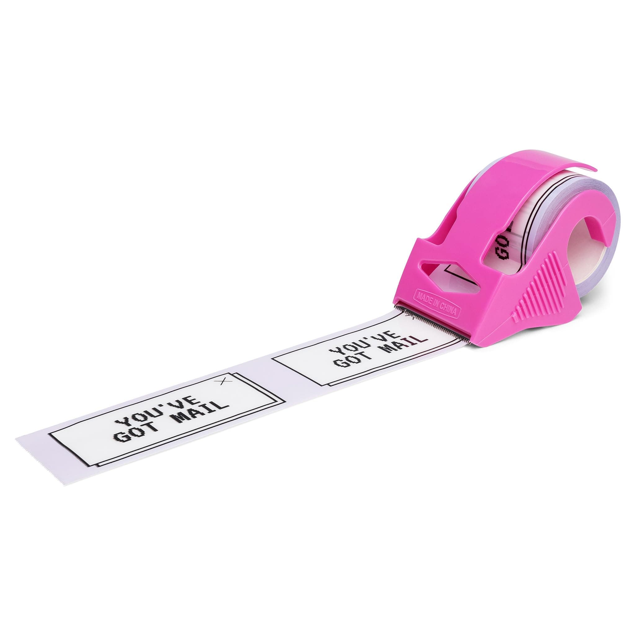 Packing Tape with Dispenser – You’ve Got Mail Purple Design, 1.88" x 22.2 Yards – Cute Printed Packaging Tape for Gifts, Small Business, and Mailers
