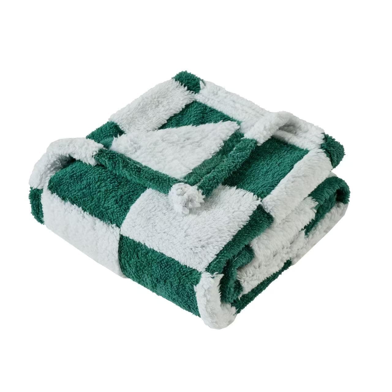 Yagle Mate Fleece Baby Blanket for Boys 3D Checkerboard Design, Warm Cozy and Fluffy Infant Newborn Toddler Small Receiving Blankets for Crib Stroller, 30x40 Inches,Christmas Green