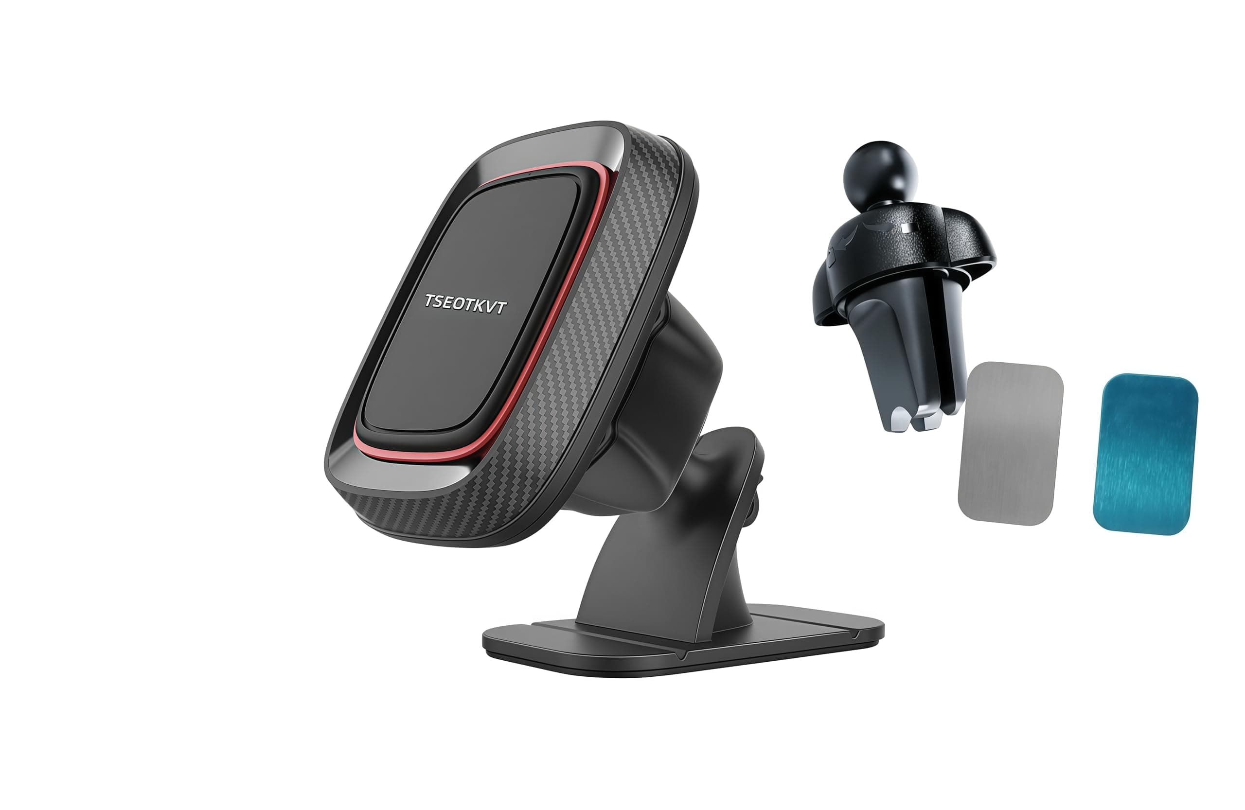 TSEOTKVT car Magnetic Suction Mobile Phone Stand [Super Magnet], Dashboard Magnetic Suction, Using Strong VHB Adhesive and Duckbill Clip, Compatible with iPhone, Samsung and Other Mobile Phones