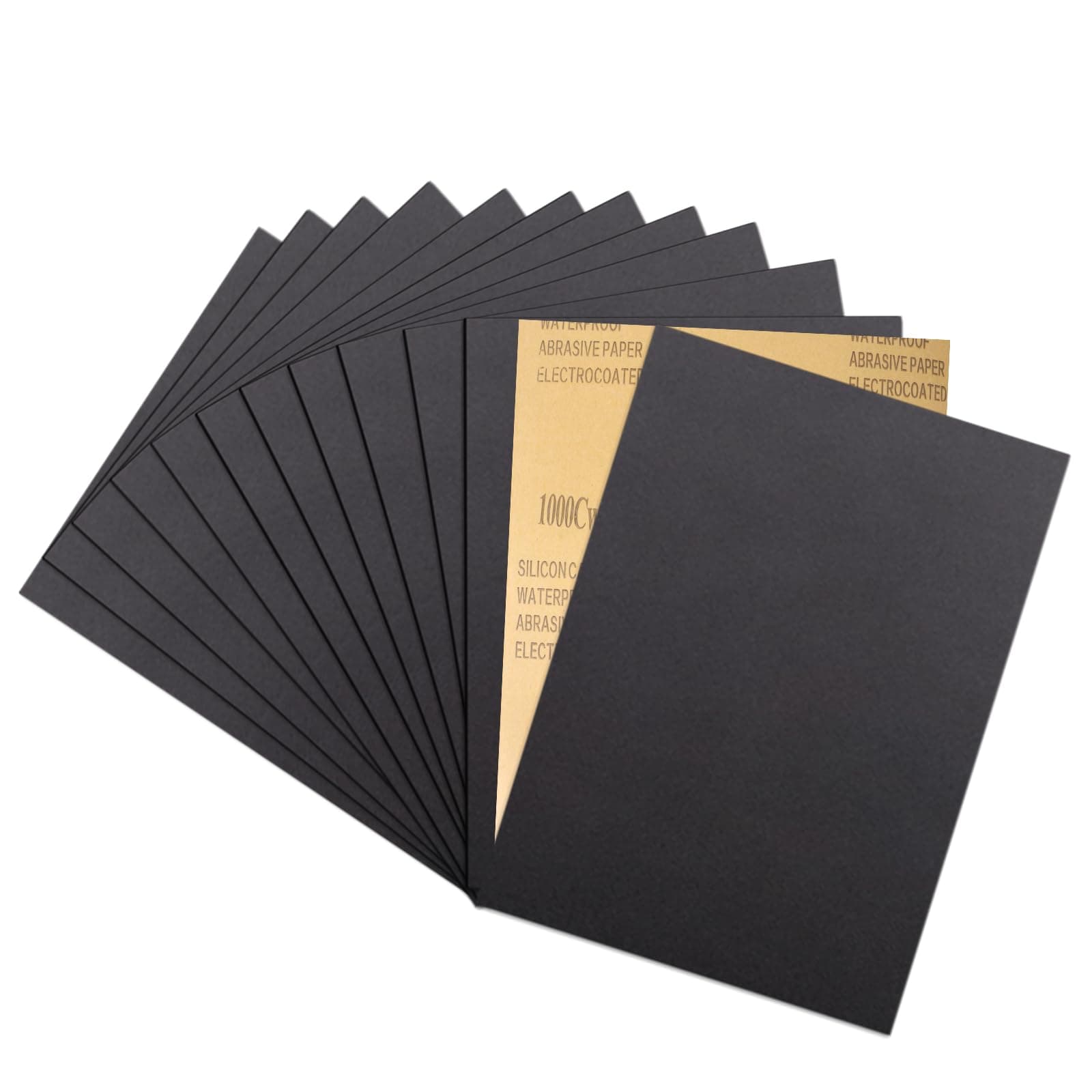 ALPXUXP Wet Dry Sandpaper 1000 Grit Waterproof Sand Paper Sheets 9x11 Inch Sanding Paper for Wood Metal Automotive Polishing（15Pcs）
