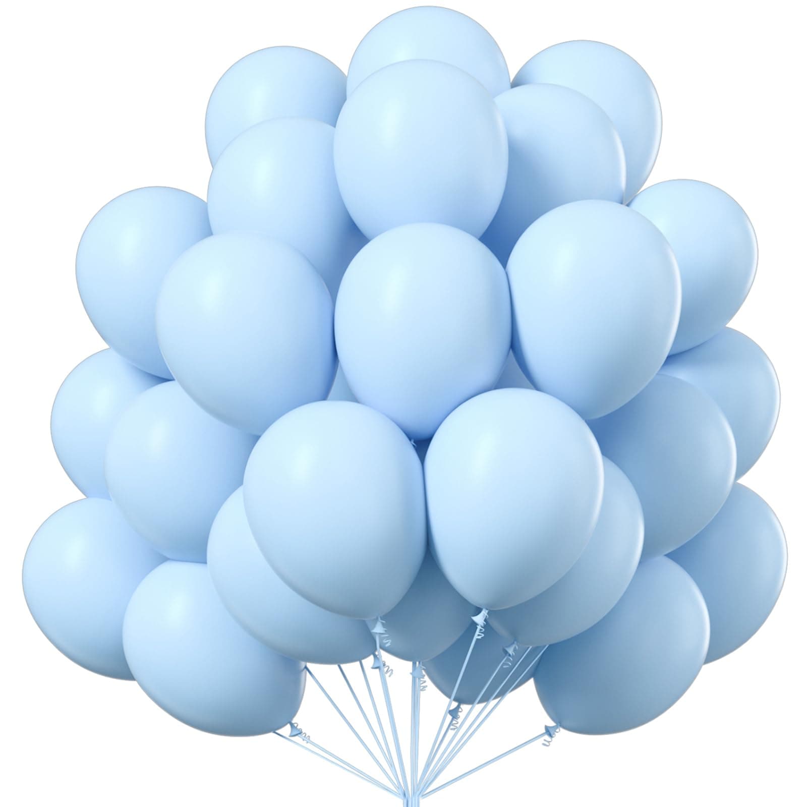 PartyWoo Baby Blue Balloons 100 pcs 12 Inch Blue Balloons Light for Pastel Blue Birthday Graduation Boys Baby Shower Gender Reveal Children's Day Weddings Party Decorations Blue-Q13