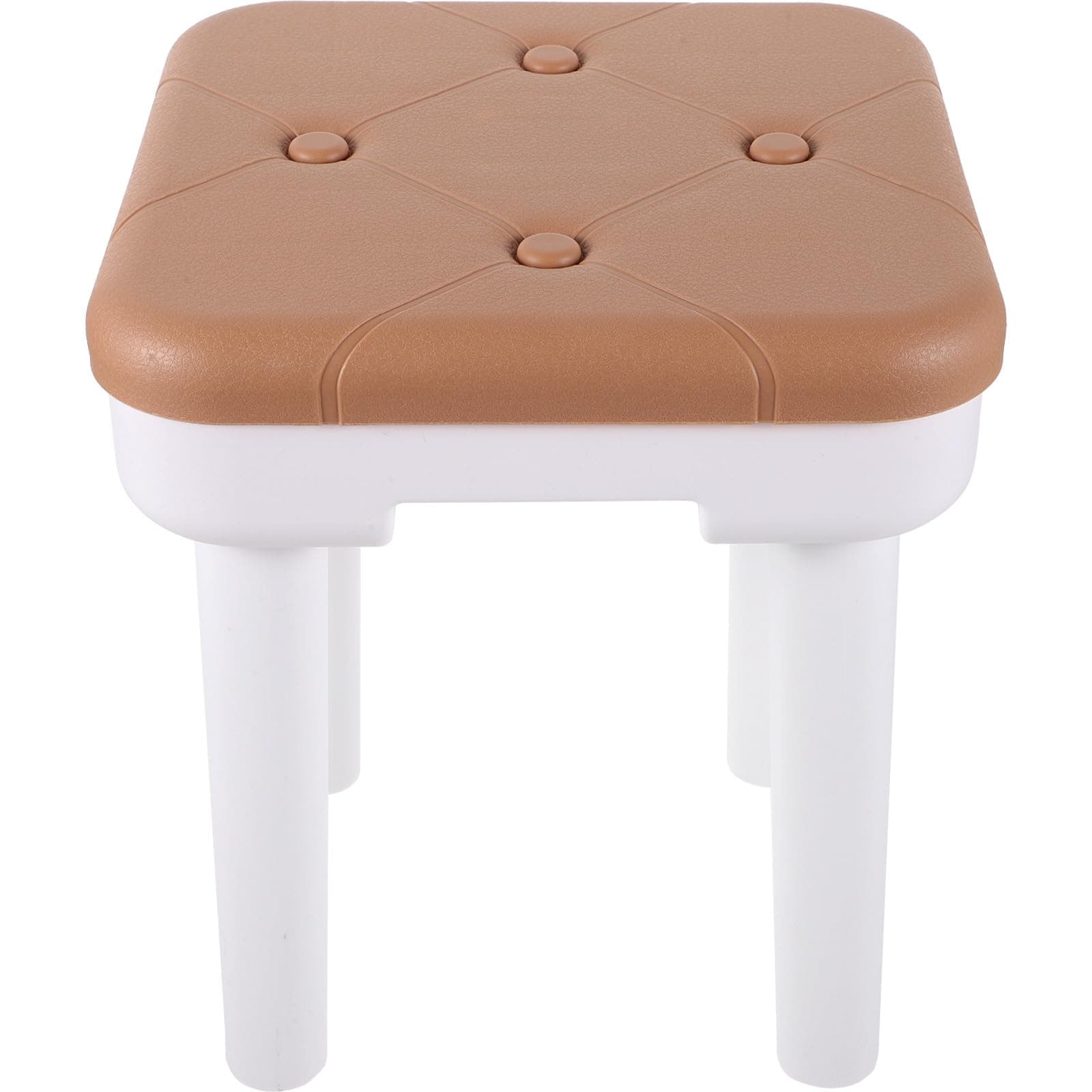 TOKIDNY Anti-Slip Stool Low Stool Plastic Khaki Comfortable for Sitting Reading Books Building Blocks