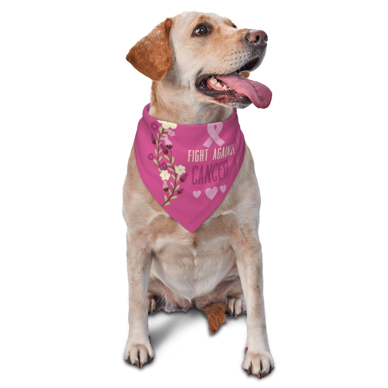 Breast Cancer Awareness Dog Bandanas Triangle Reversible Dog Scarf Bibs Adjustable Pet Scarves Accessories for Small Medium Dogs Pets Cats