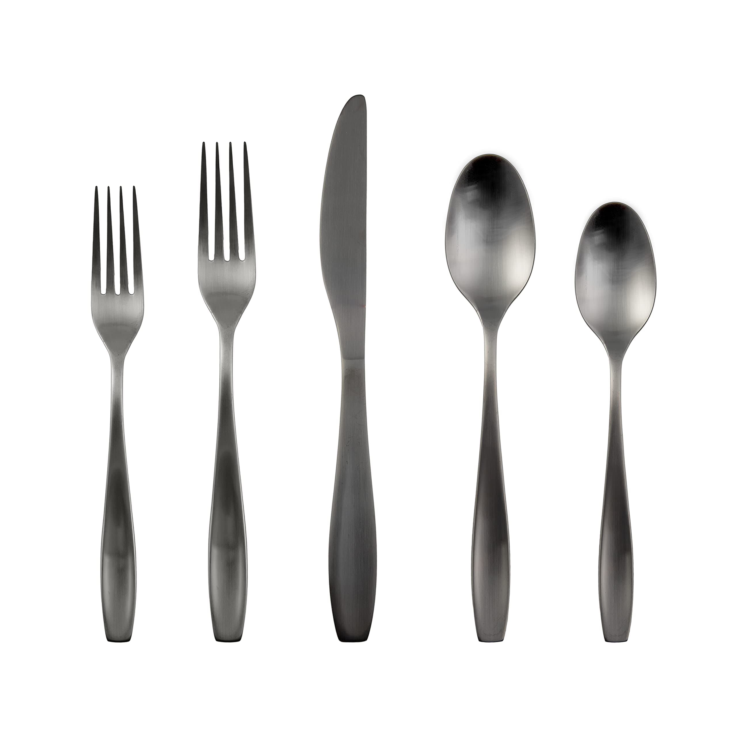 Cambridge 506520CKW12R January Black Satin 20-Piece Flatware Set