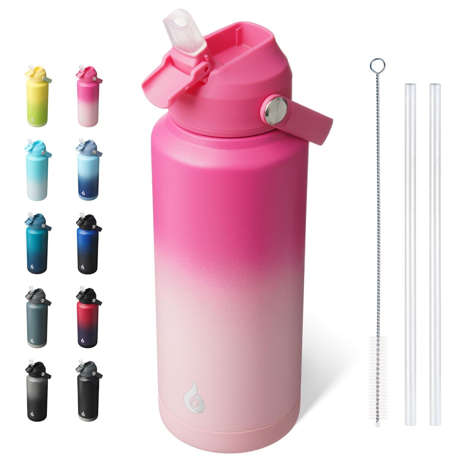 BJPKPK 32oz Insulated Water Bottle, Stainless Steel Bottle with Straw Lid