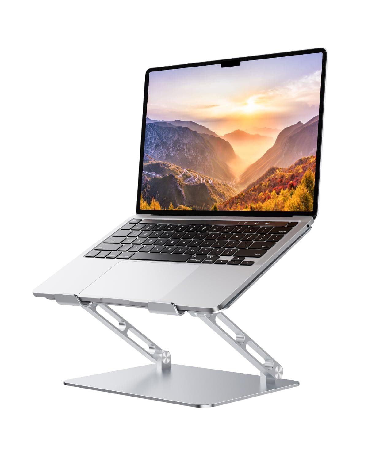 Orlian Laptop Stand Adjustable Aluminum Laptop Stand for Desk Ergonomic Computer Riser Sturdy Notebook Stand Laptop Riser for Laptops Tablets Within 10-17.3’’,Silver