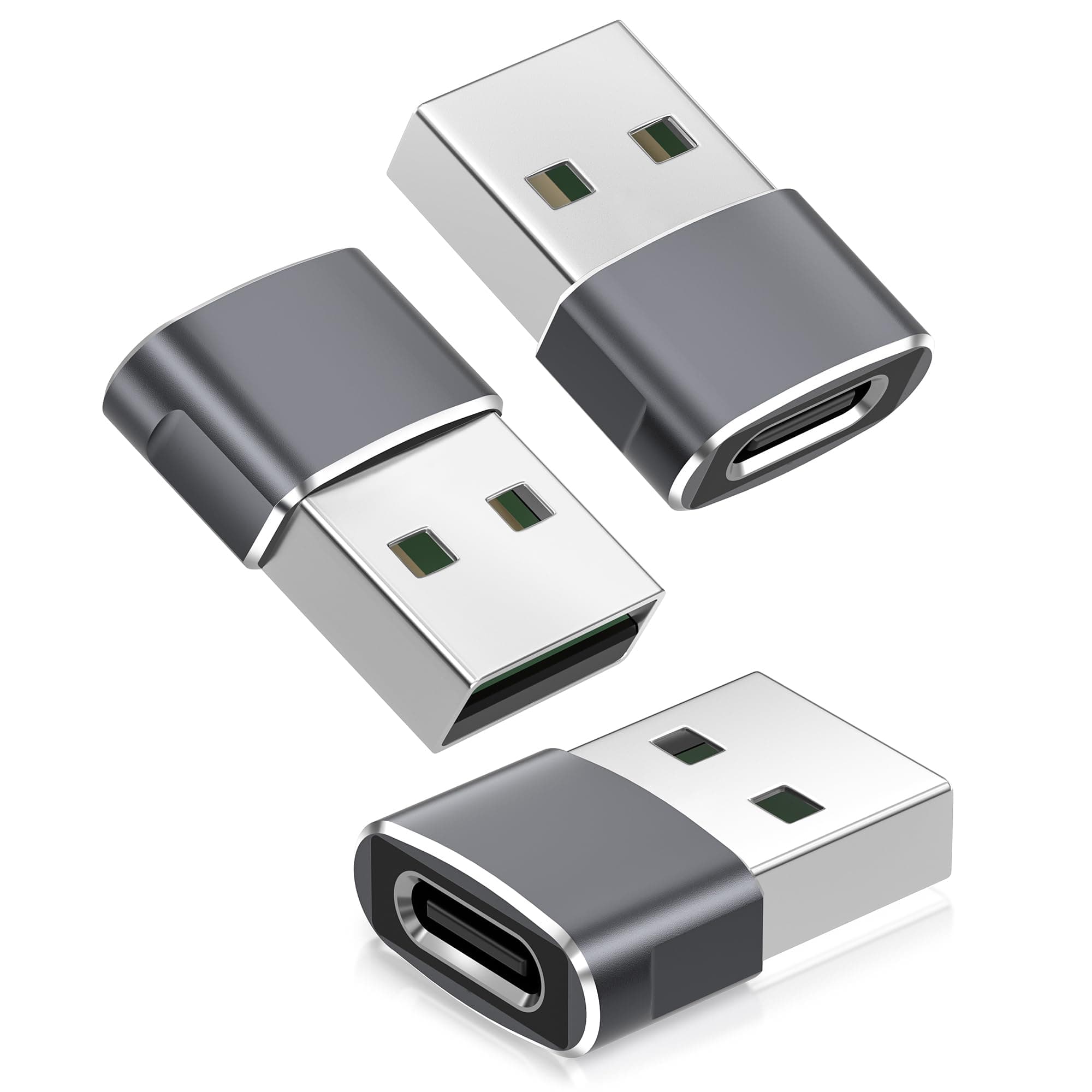 Basesailor USB to USB C Adapter,USBC Female to USB A Male Adapter,Type C Converter Charger for iPhone 17 17e Pro Max,16 15,Apple Watch iWatch S11 S10 SE,AirPods 3,iPad mini Air,Samsung Galaxy S25 S26