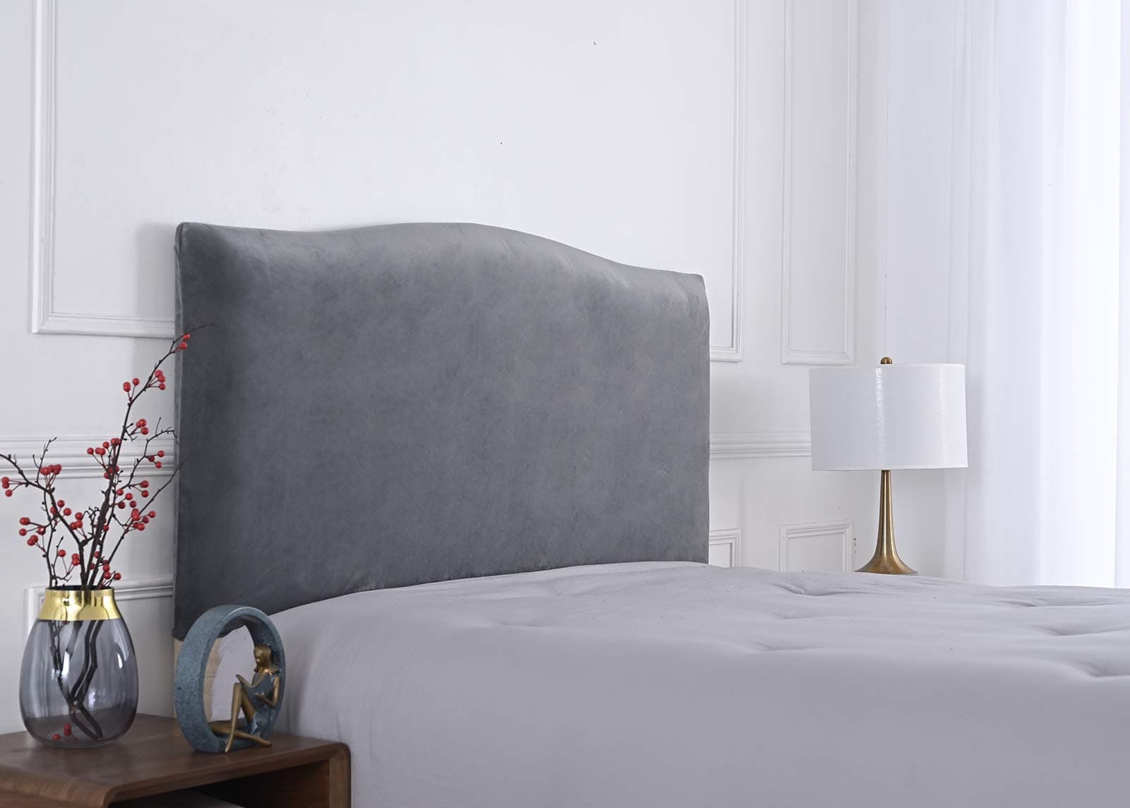 Bed Headboard Cover Velvet Headboard Cover Headboard Protection Headboard Cover for Single Double King Beds