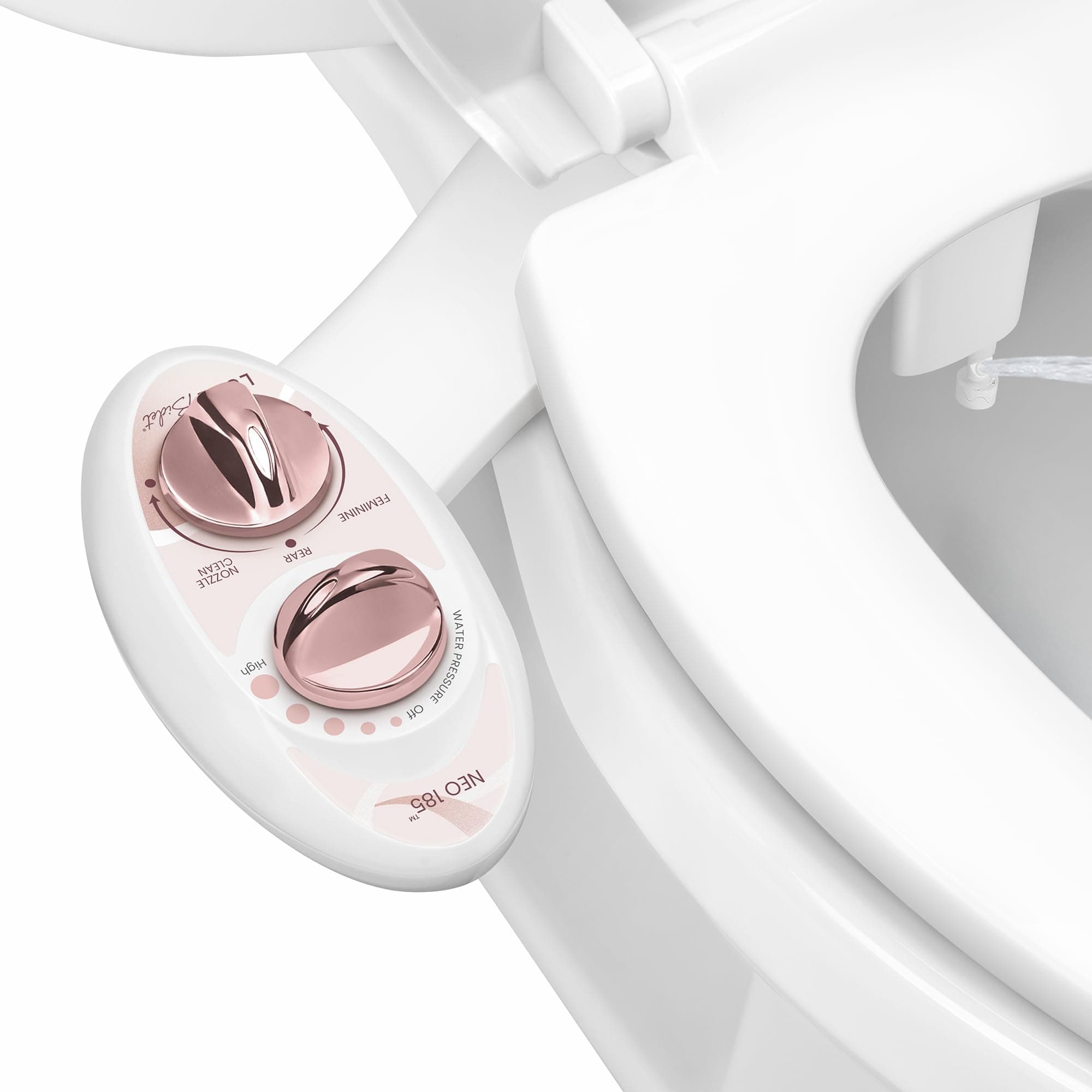 LUXE Bidet NEO 185 - Bidet Attachment for Toilet Seat, Rose Gold