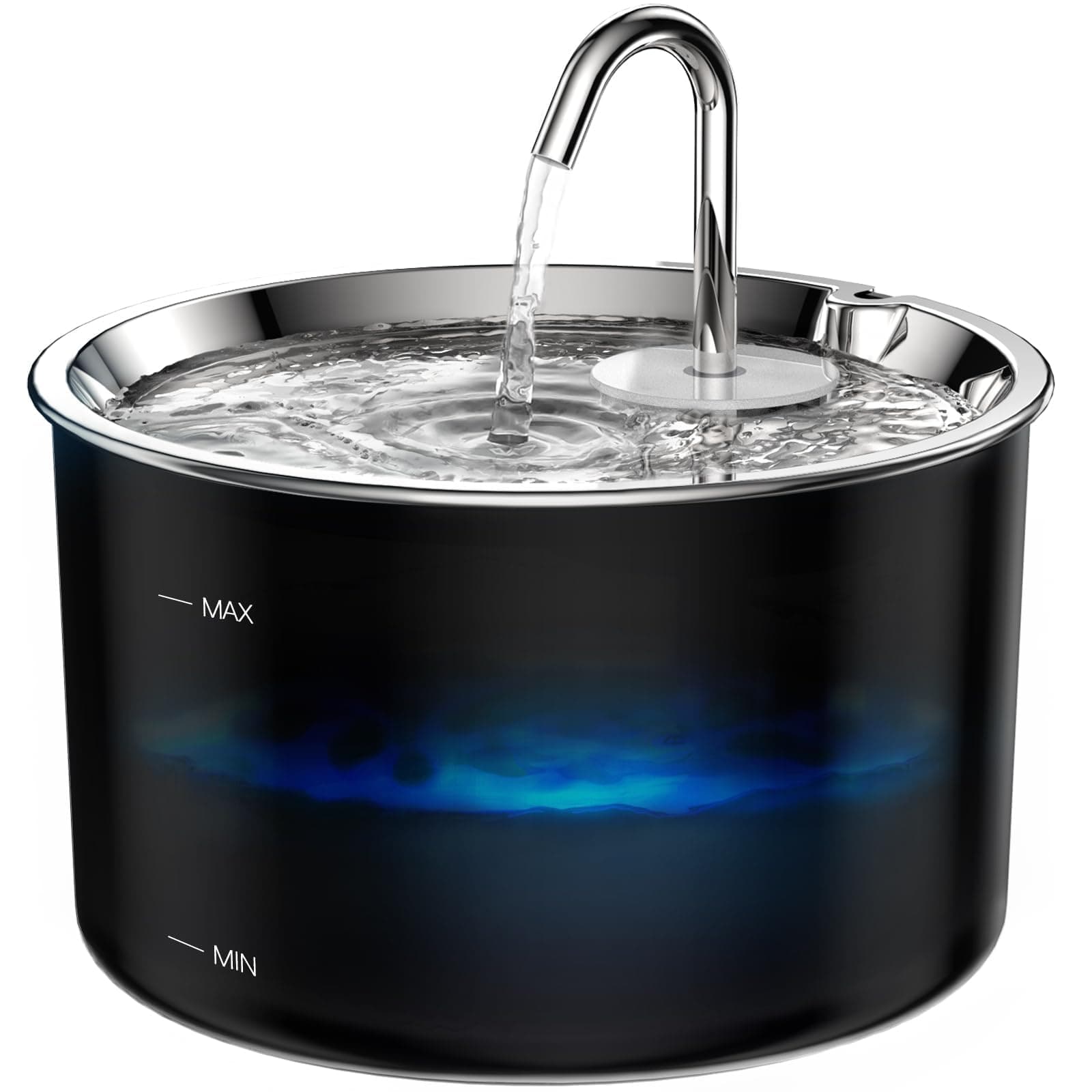 Vividorama 3L 101 oz Cat Water Fountain, Stainless Steel Lid, Quiet Pump