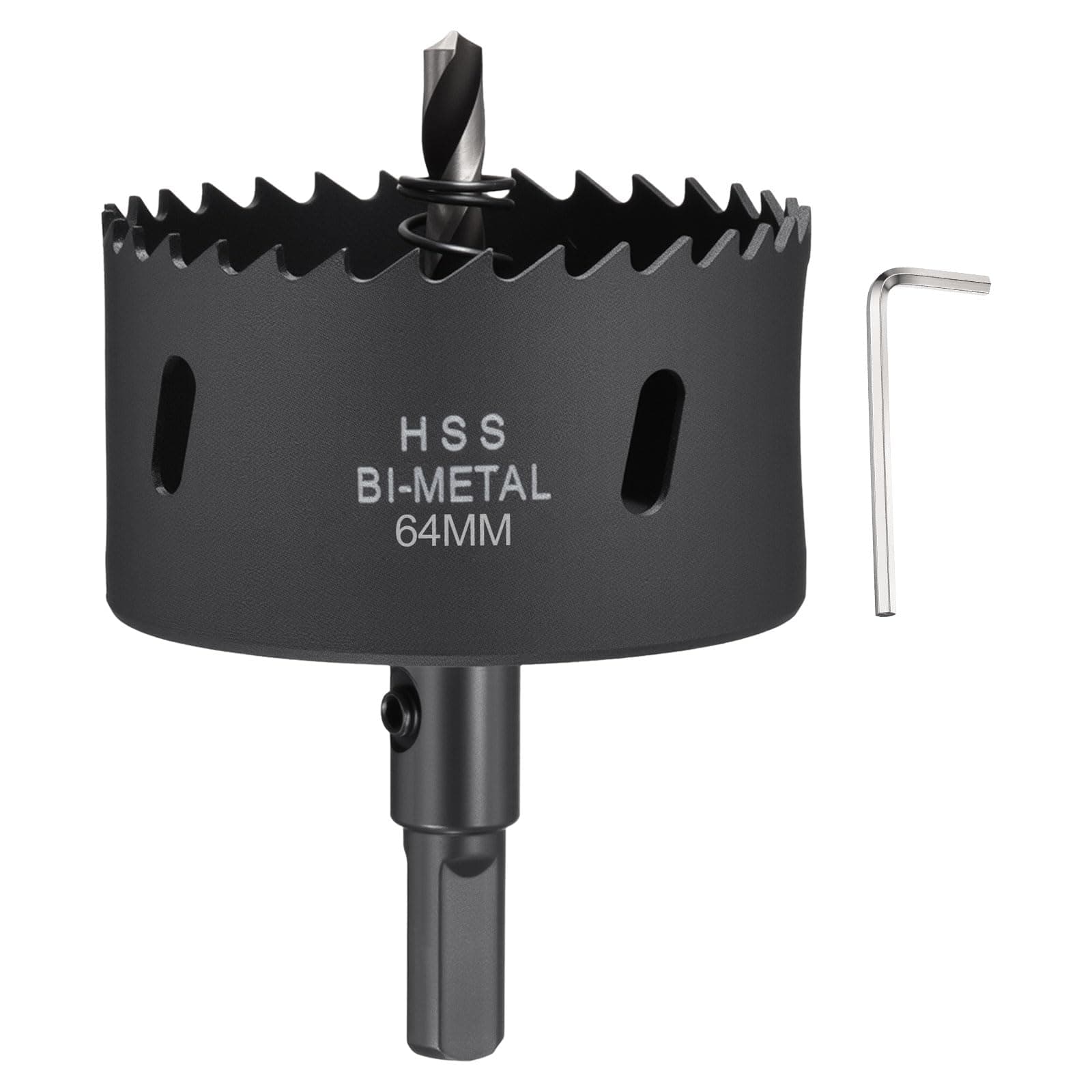 CoCud 2-17/32" 64mm Hole Saw M42 Bi-Metal Hole Cutter for Metal Black
