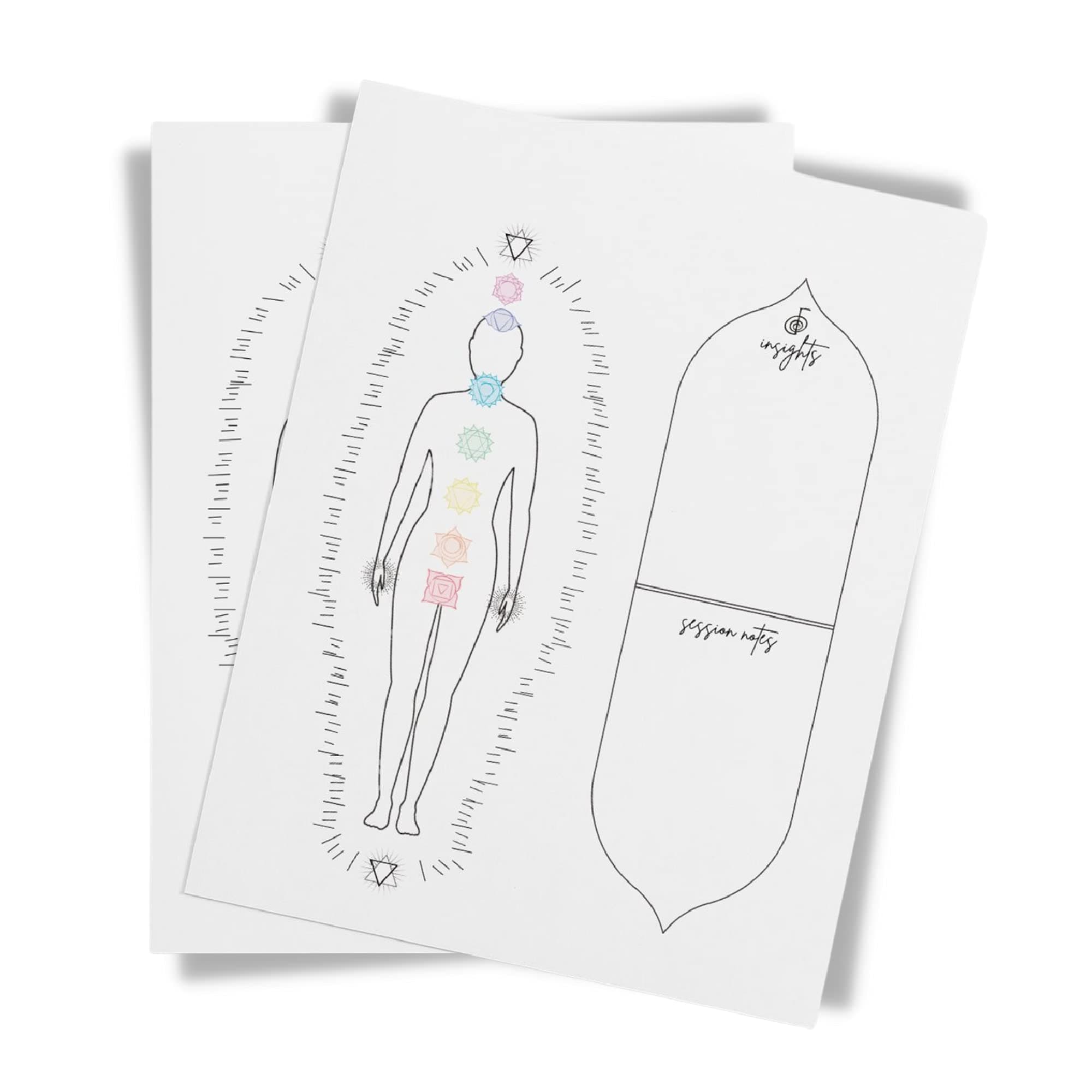 Reiki Distant Session Chakra Healing Board | Physical Printed 8.5" x 11" inches Crystal Healing Meditation Pack of 50