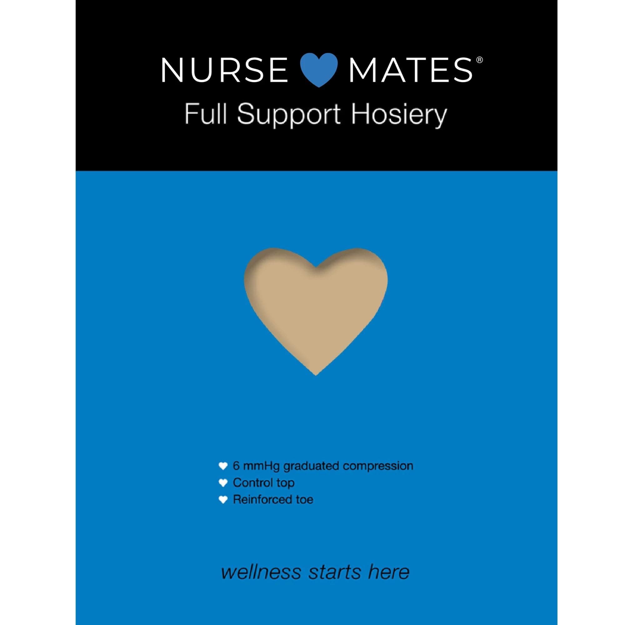 Nurse Mates Full Support Pantyhose | 6 mmHg Gental Graduated Compression | Cool and Comforatable | 1 Pair, Nearly Nude, A