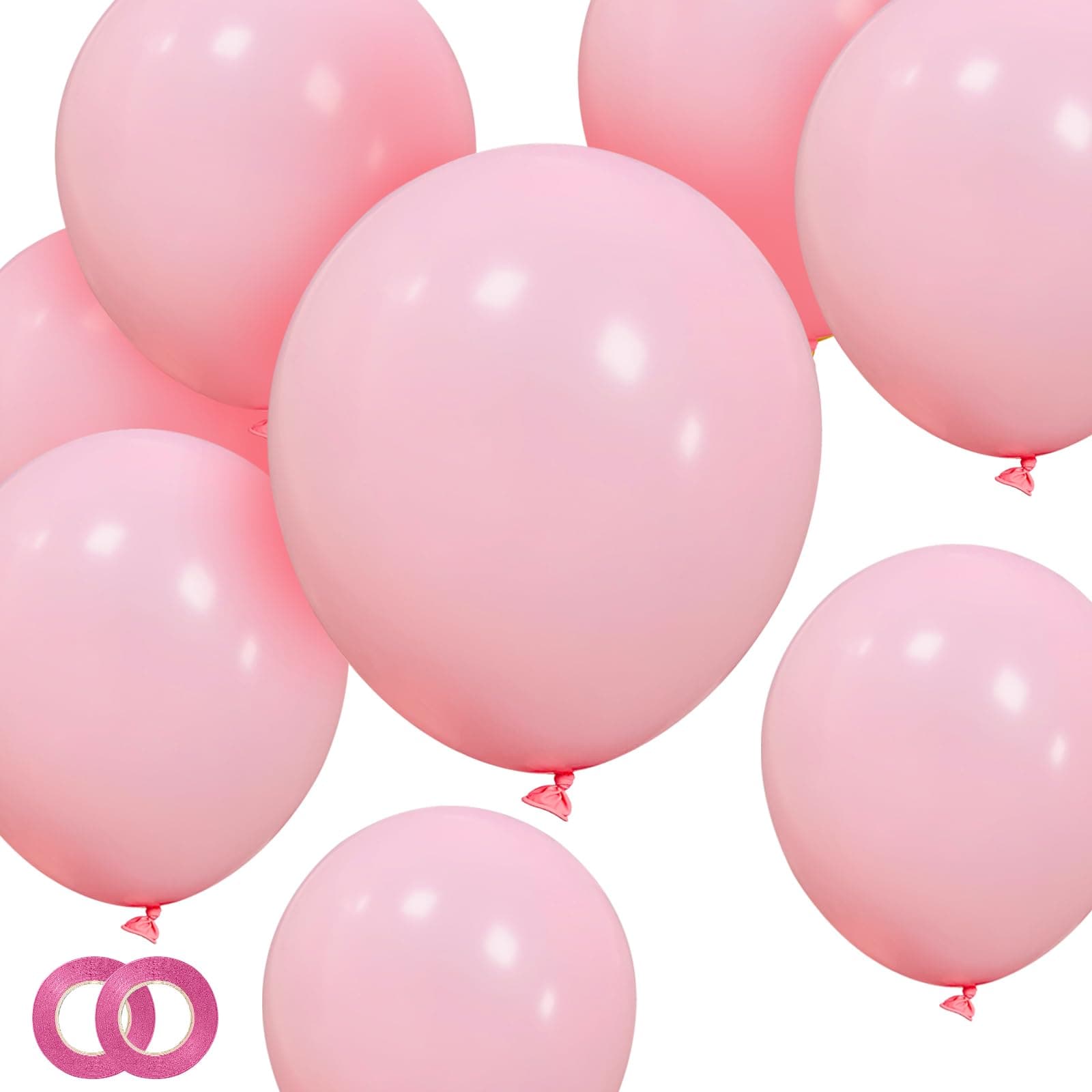 Pastel Pink Balloons 12 Inch 100 Pack light Pink Latex Balloons Baby Pink Party Balloons Round Helium Balloons for Girls Womens Birthday Wedding Anniversary Baby Shower Decorations