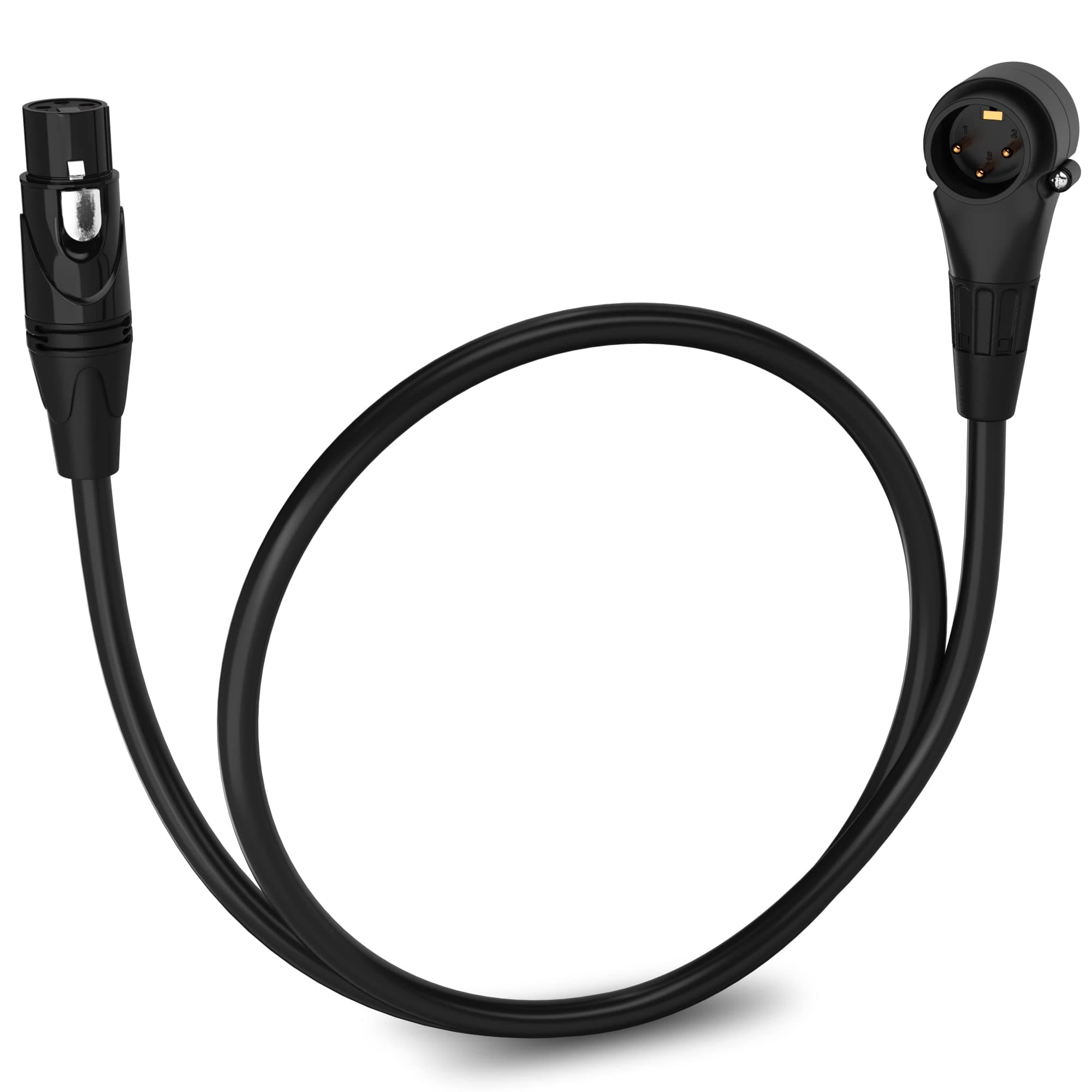 LyxPro 1.5 Feet Right Angle XLR Male to Female 3 Pin Mic Cord for Powered Speakers Audio Interface Professional Pro Audio Performance Camcorders DSLR Video Cameras and Recording Devices - Red