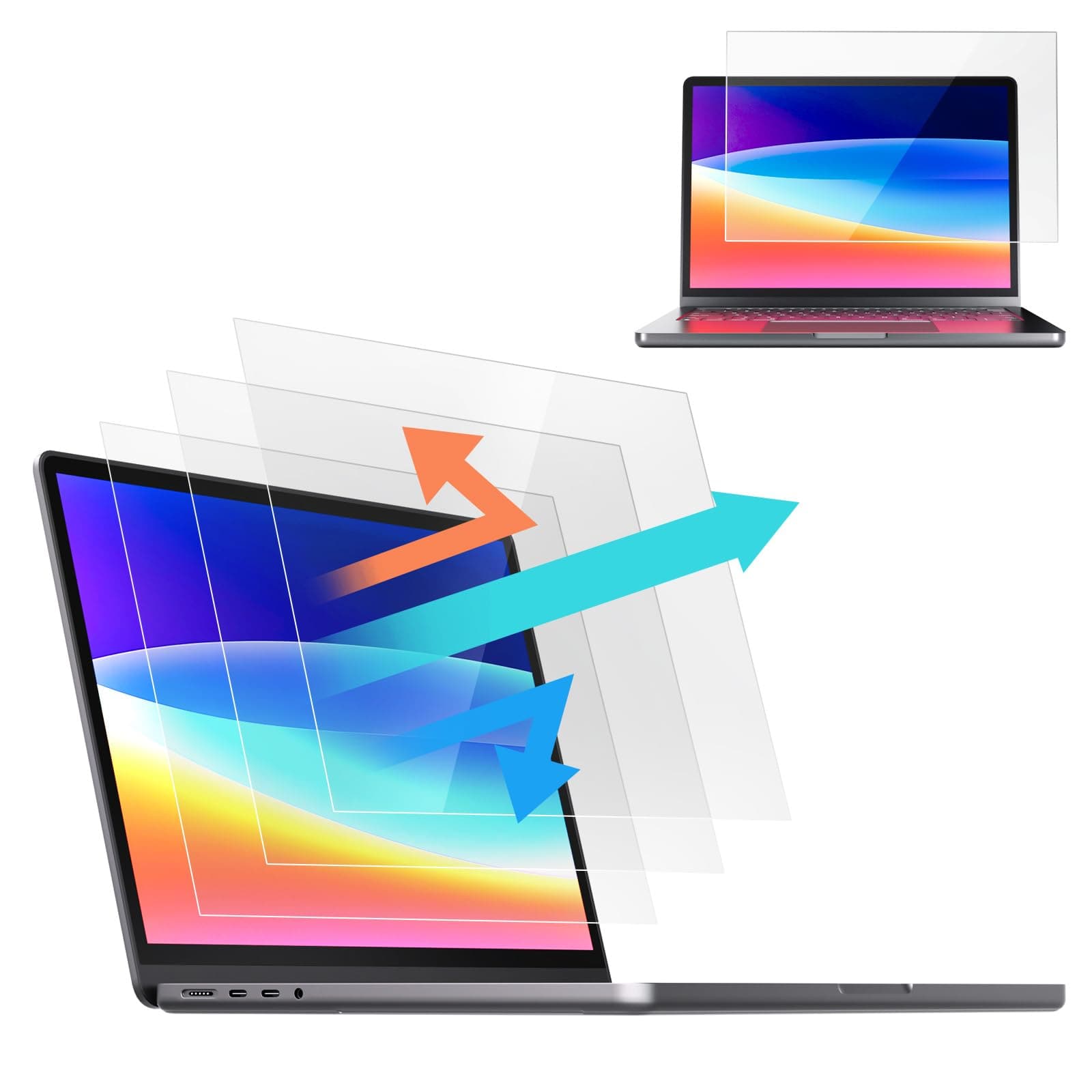 2 Pack 14 Inch Laptop Blue Light Screen Protector, Computer Screen Protector Compatible with Chromebook HP Pavilion ASUS Dell Acer Lenovo thinkpad Samsung Toshiba 16:9 Aspect Ratio, Buescreen