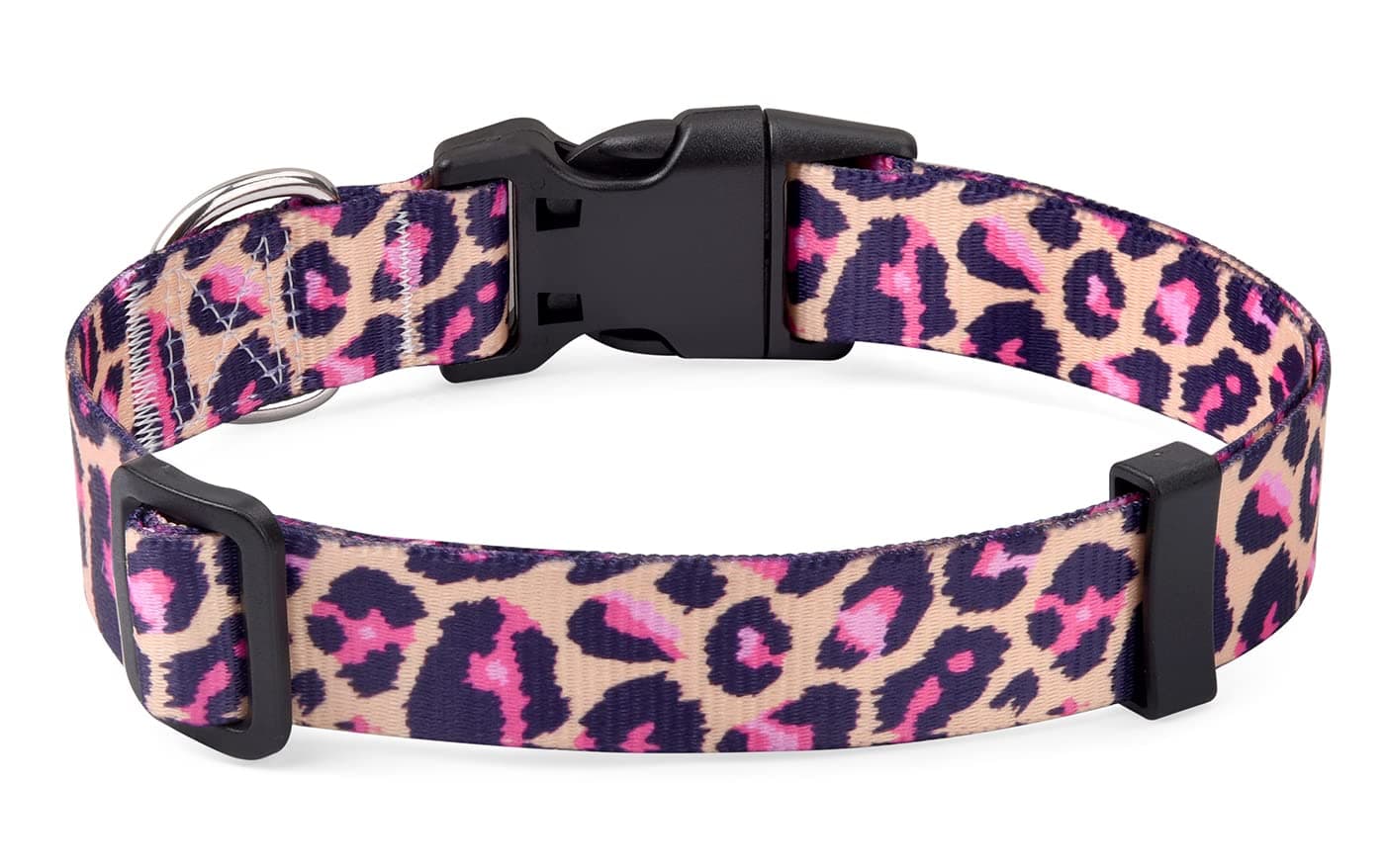 Mihqy Dog Collar for Small Dogs Puppy Cats,Fashion Design, Pink Leopard,XS