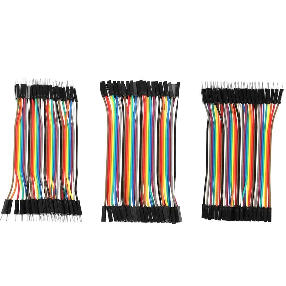 Chiffonade 120Pcs 40-Pin Jumper Wires Kit 10cm Copper Wires Ribbon Cables for Breadboard Projects Multicolored