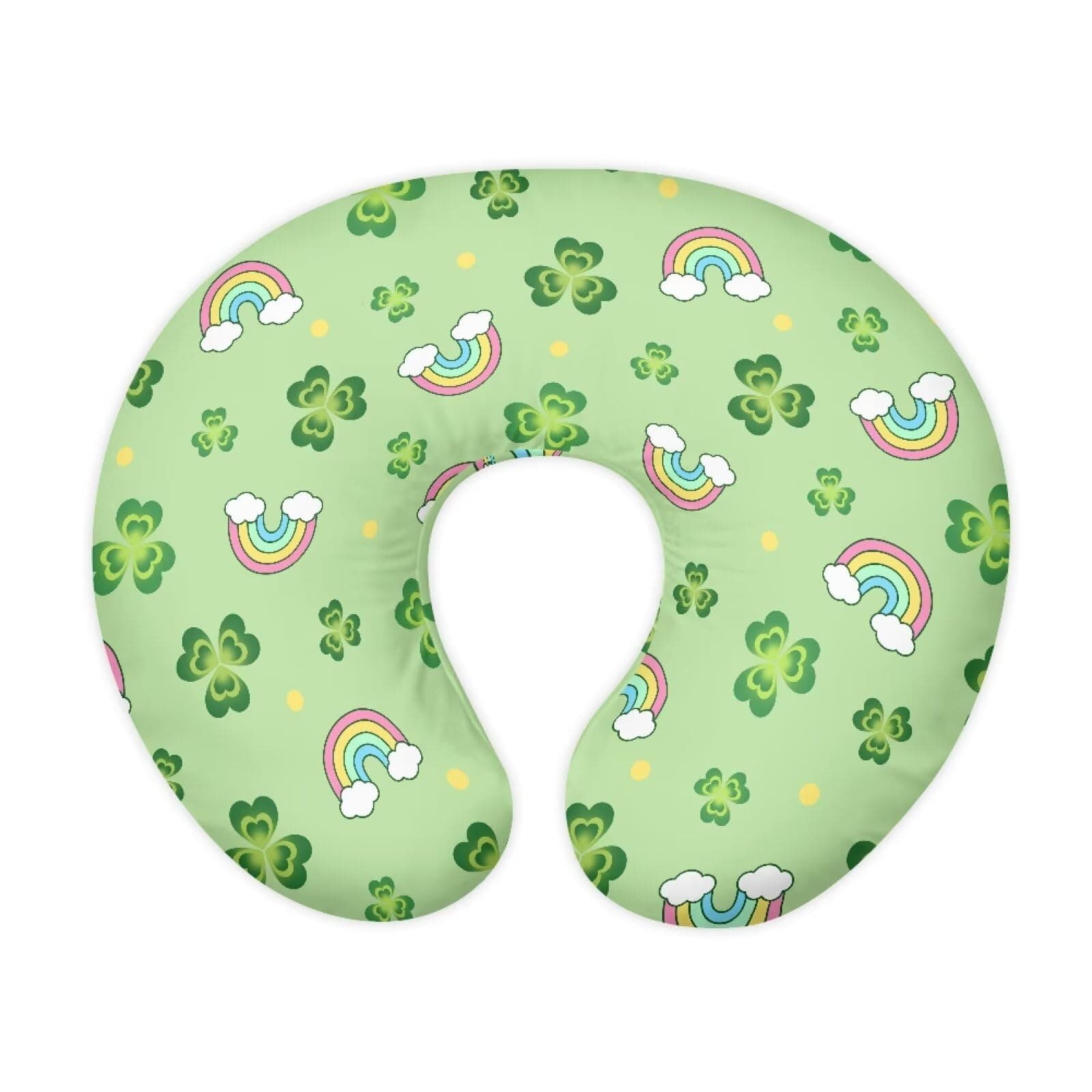 Tnasranmo Shamrock Newborn Pillow Cover for Nursing Replacement Pillow Covers for Boppy Crescent-Shaped Breastfeeding Pillow Soft & Replace Newborn Lounger Cover