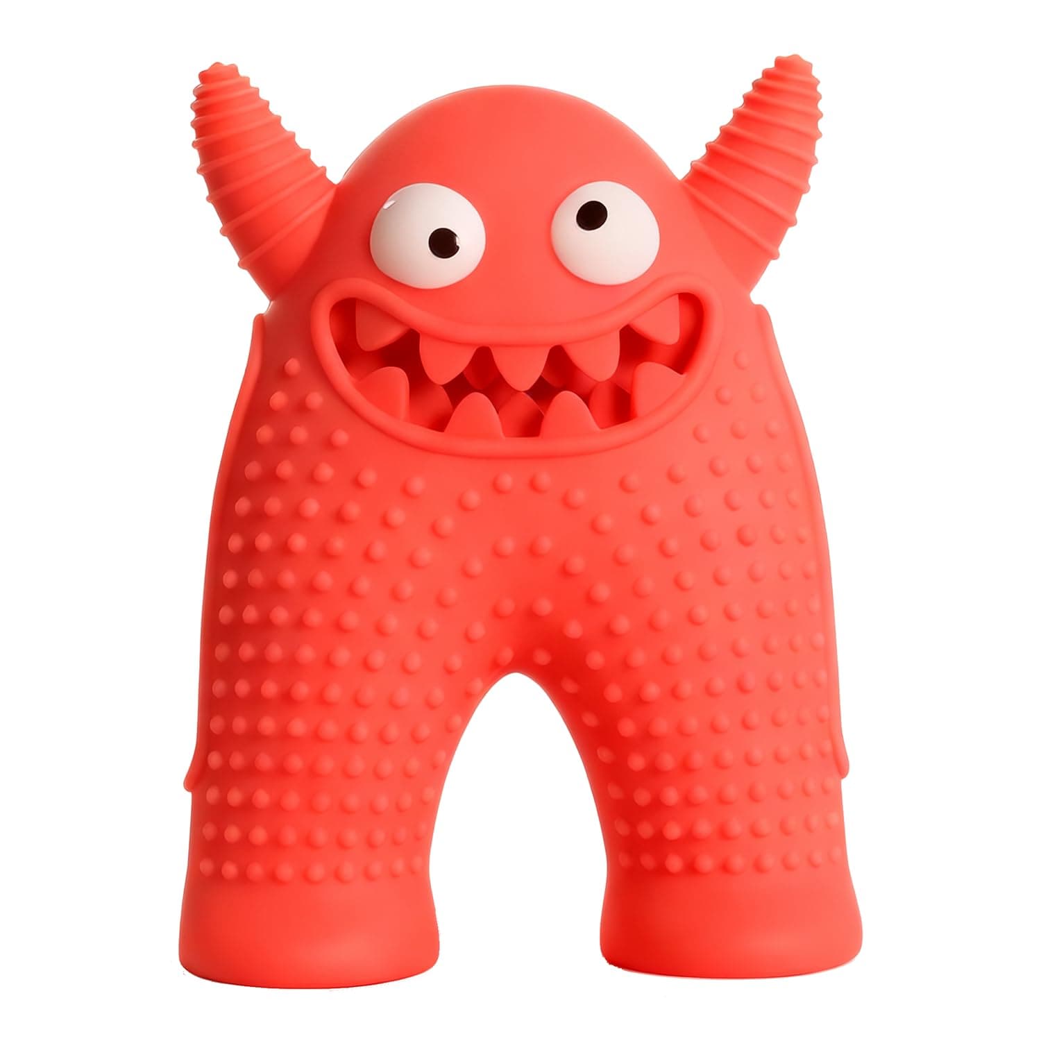 LOS ANDES Squeaky Silicone Dog Chew Toy for Puppies, Indestructible Teething Monster Toy, Non-Toxic Quiet Squeaker for Small Medium Dogs