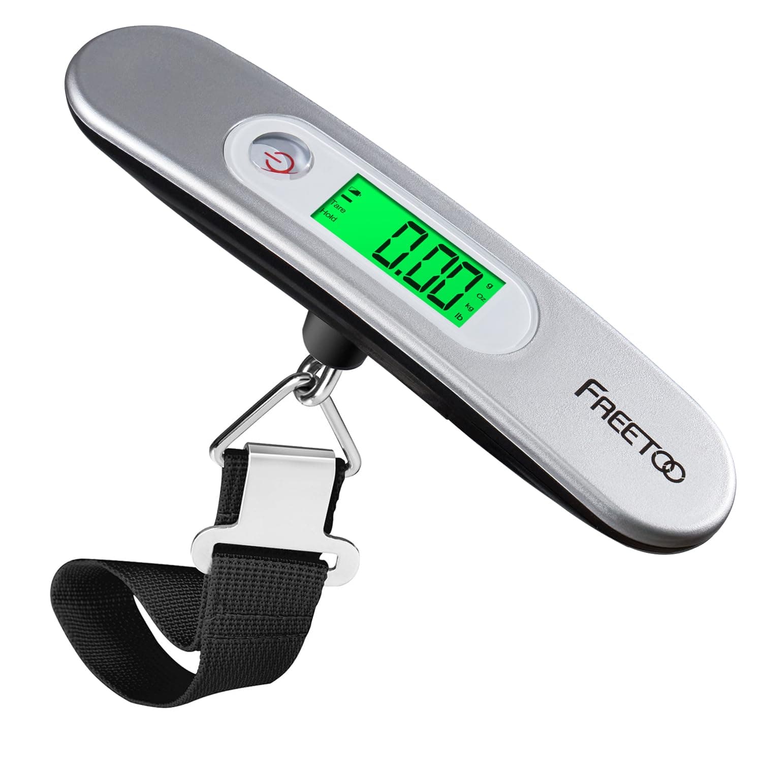 FREETOO Luggage Scale with Tare Function 110 Lb/ 50Kg Capacity, Silver