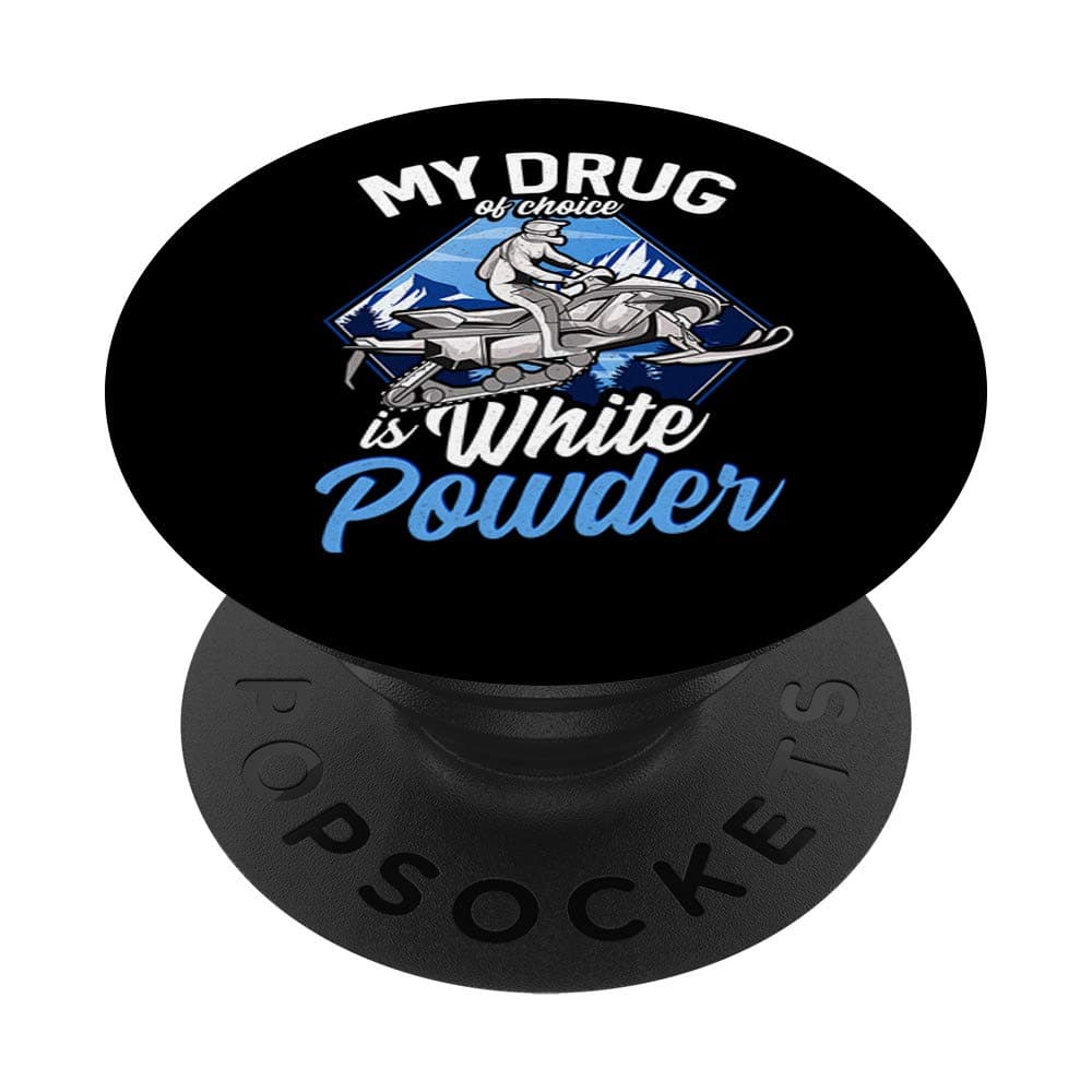 Snowmobiler White Powder Love Snow For Snowmobiling PopSockets Grip and Stand for Phones and Tablets