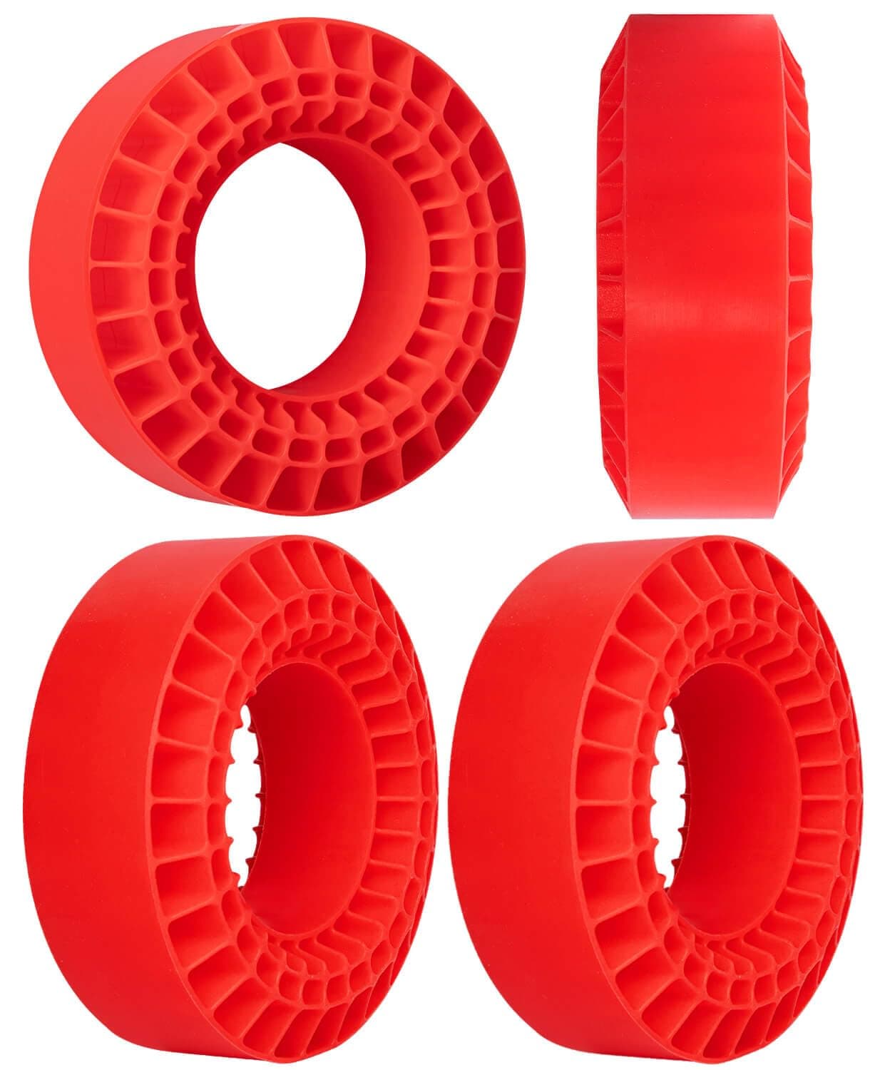 BRCatWPark RC 1.9In Wheel Tires Waterproof Silicone Tire for 1/10 RC Crawler Car Axial SCX10 Capra RXB10 TF2 Redcat Gen7 Gen8 TRX4,Red