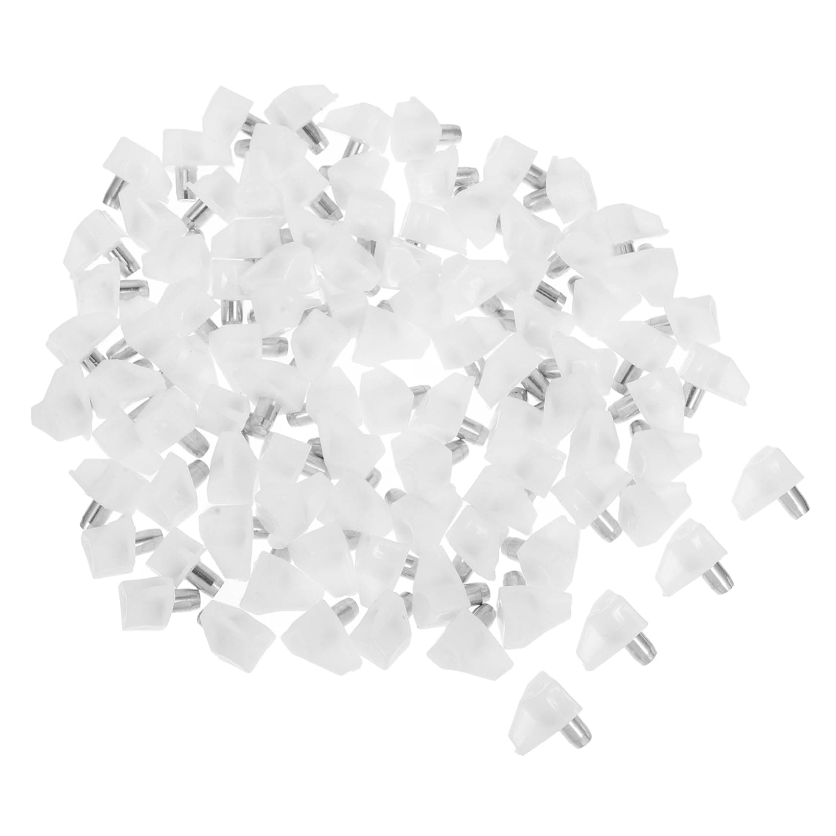 HOLIDYOYO 100pcs Shelf Support Pegs Plastic Wardrobe Partition Nail Brackets Cabinet Shelf Clips Glass Mounting Hardware Easy to Install for Wardrobe Wine Cabinets