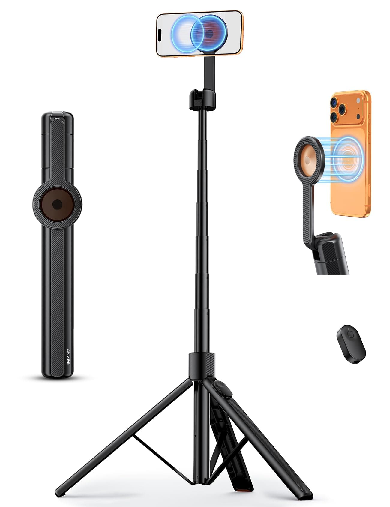 ANXRE 71" Magnetic Phone Tripod with Universal Clamp,N Mag3 Selfie Stick