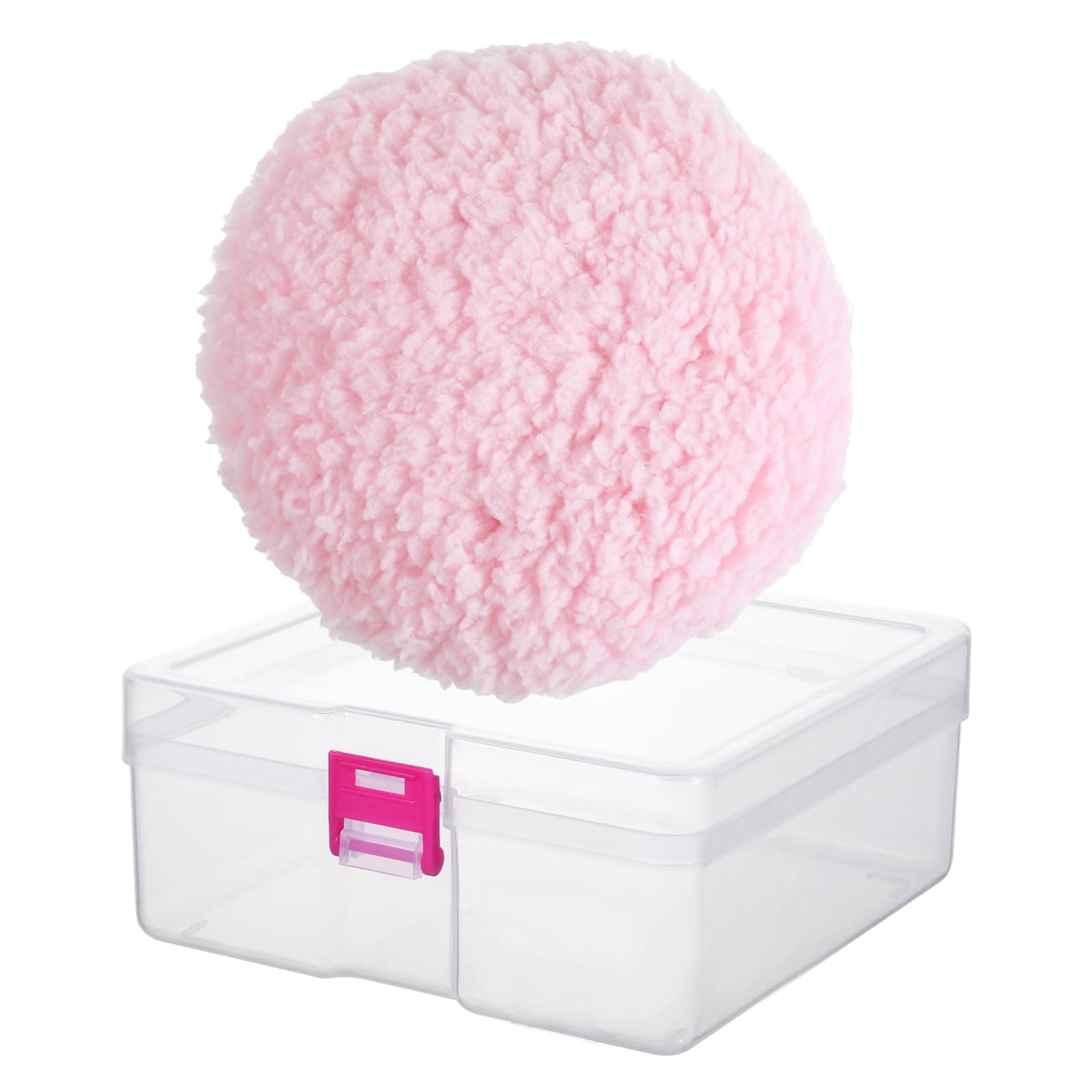 Soft Body Powder Puff 6" Large Dusting Powder Container with Puff Washable Reusable for Women Pink