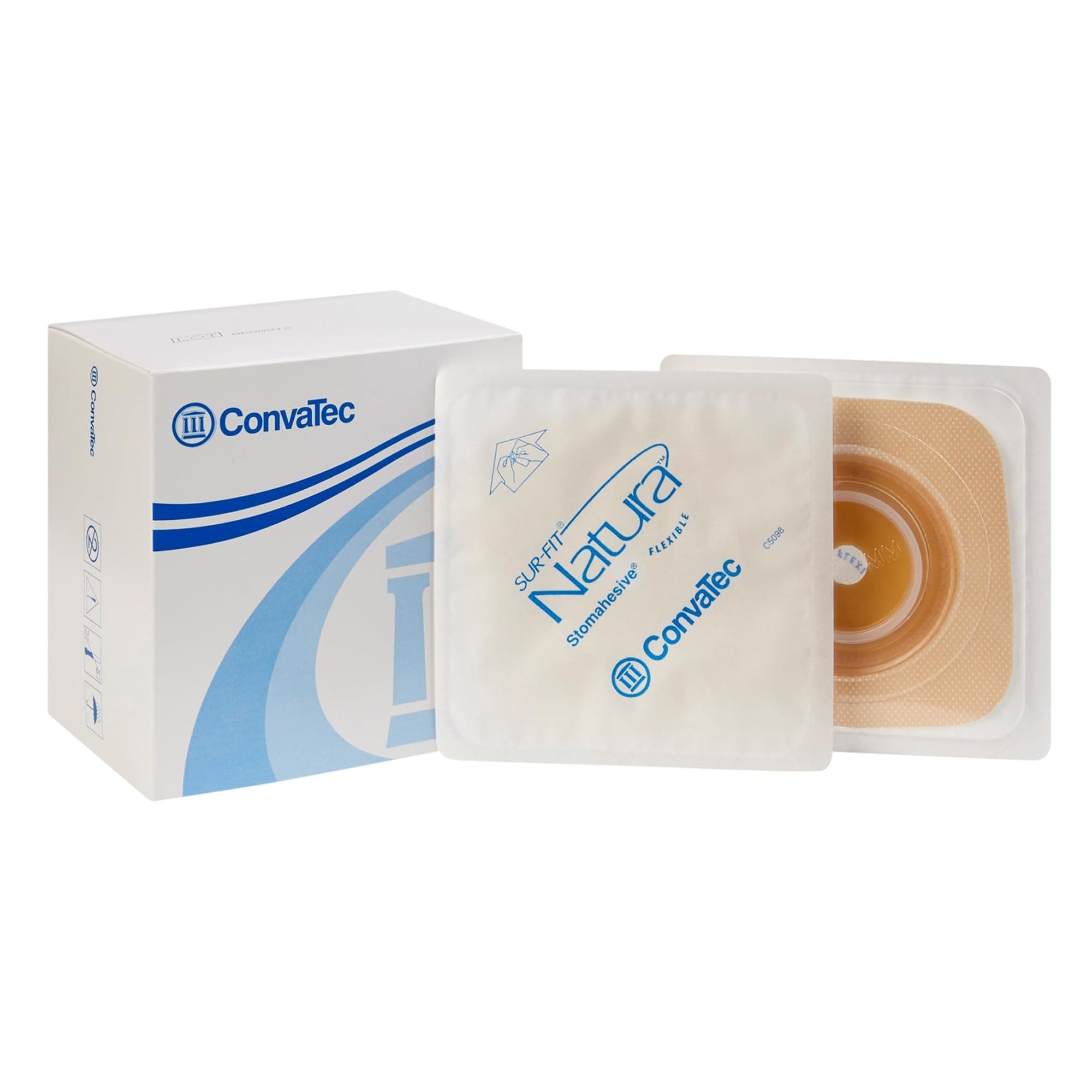 Sur-Fit Natura 2-Piece Stomahesive Skin Barrier with Cut-To-Fit 38mm Flange, Tan (Pack of 10)