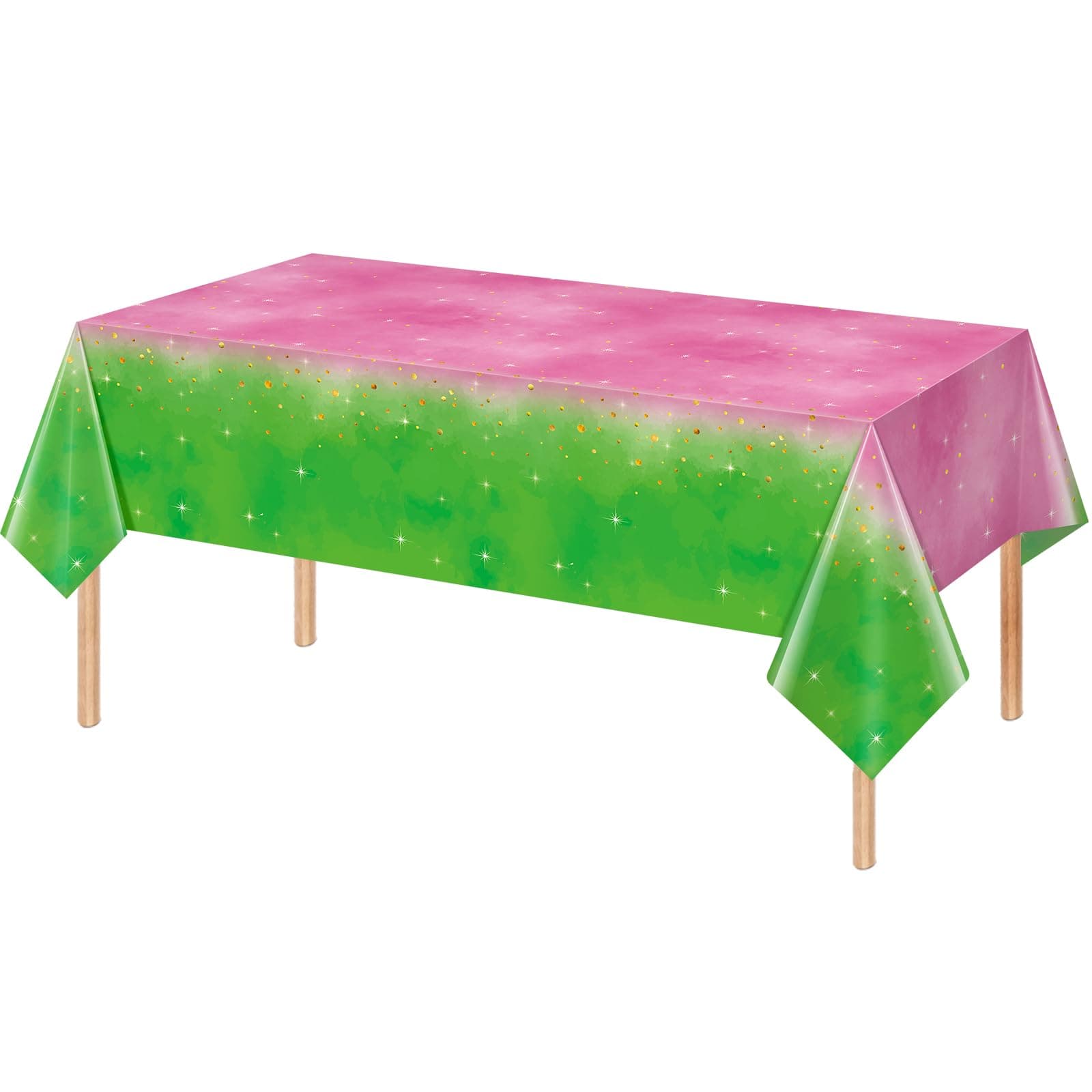 YIDAKO 1pcs Witch Party Decorations Tablecloth,Pink and Green Disposable Rectangle Plastic Table Cloth,Witch Theme Table Cover for Kids Baby Shower Wedding Birthday Party Supplies Decors,54 x 108Inch