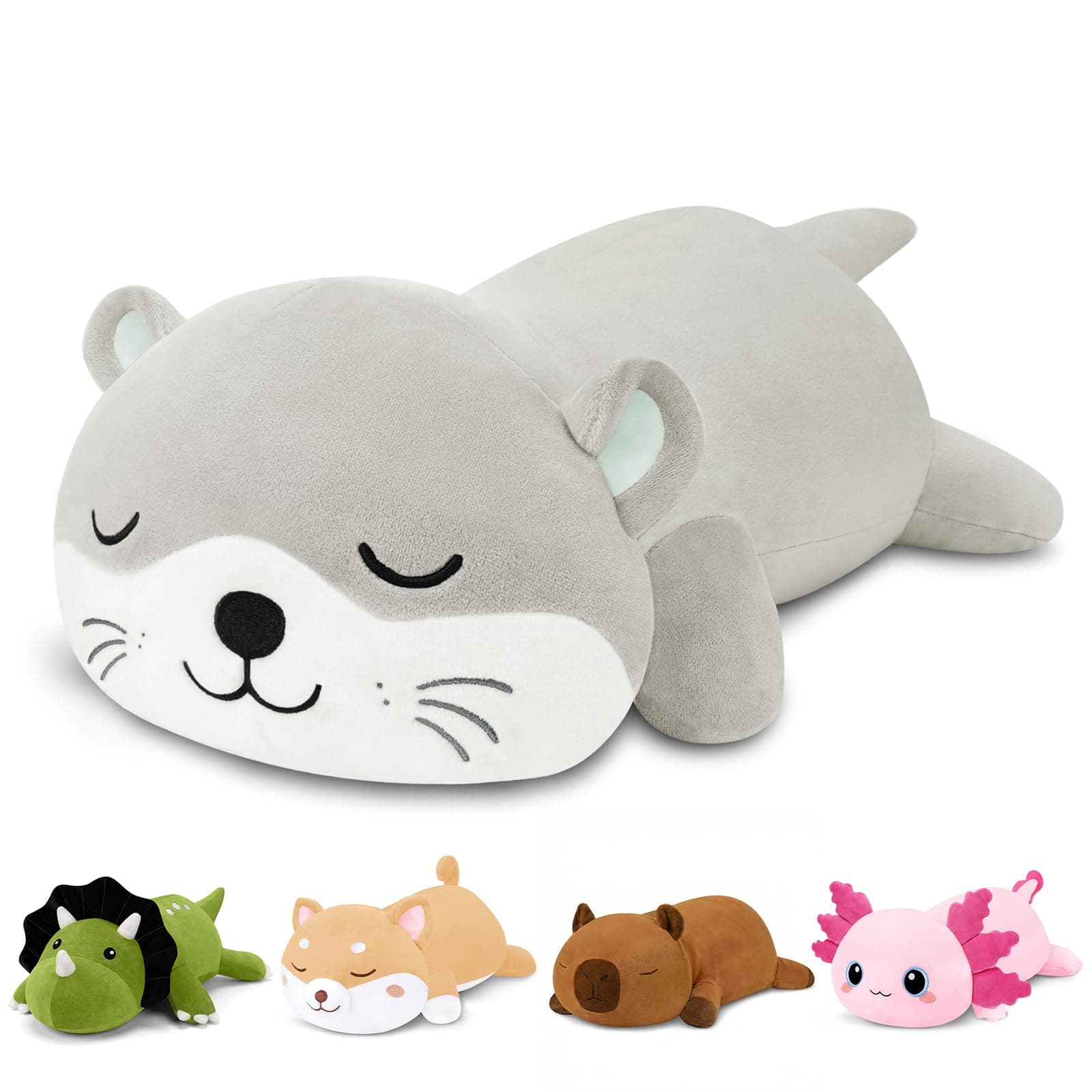 TOYSYM Weighted Otter Stuffed Animals, Cute Weighted Otter Plush, Soft Stuffed Weighted Plushie Birthday for Kids & Adults(23.6" 3.1Lbs)