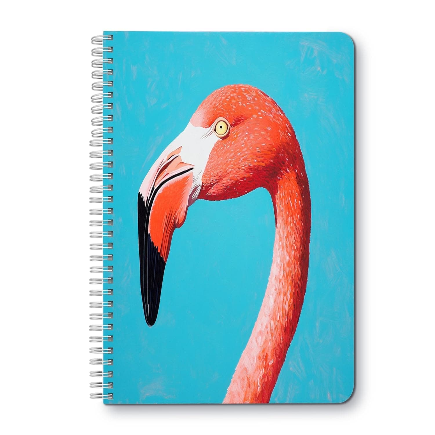Exquisite Pink - Plumaged Flamingo - Art - Spiral Notebook College Lined Journal Composition School,College & Office Supplies,5.71x 8.26 in