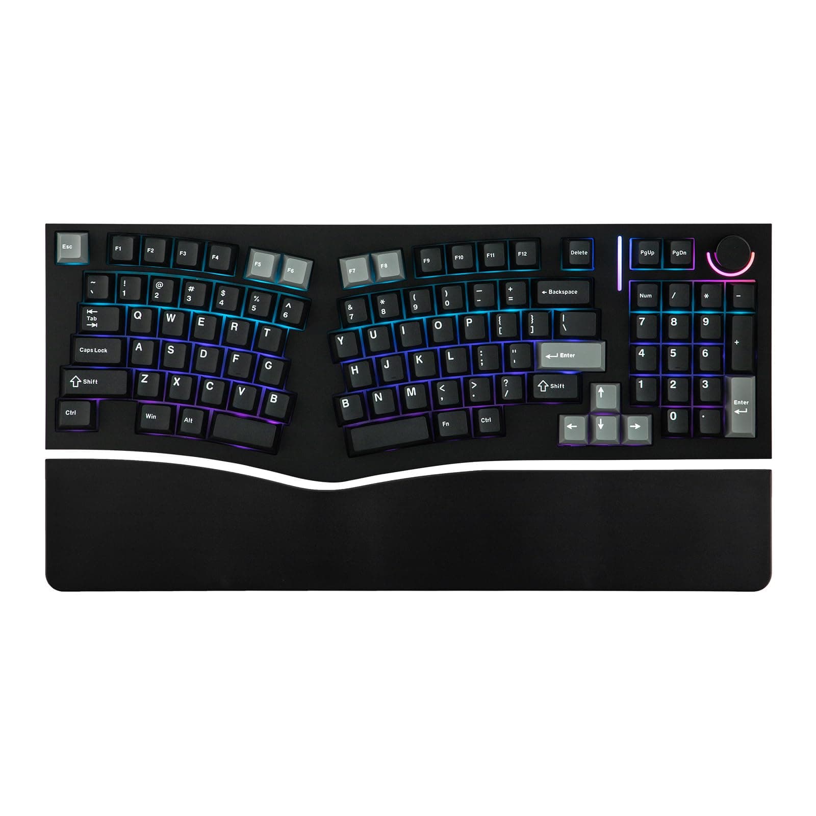 MechLands Feker Alice98 Ergonomic 98 Keys Gaming Keyboard, QMK/VIA USB-C Wired Custom Keyboard, Hot Swappable Gasket Mechanical Keyboard with 5 Layer Paddings, Knob, NKRO, RGB for Win/Mac (Black)